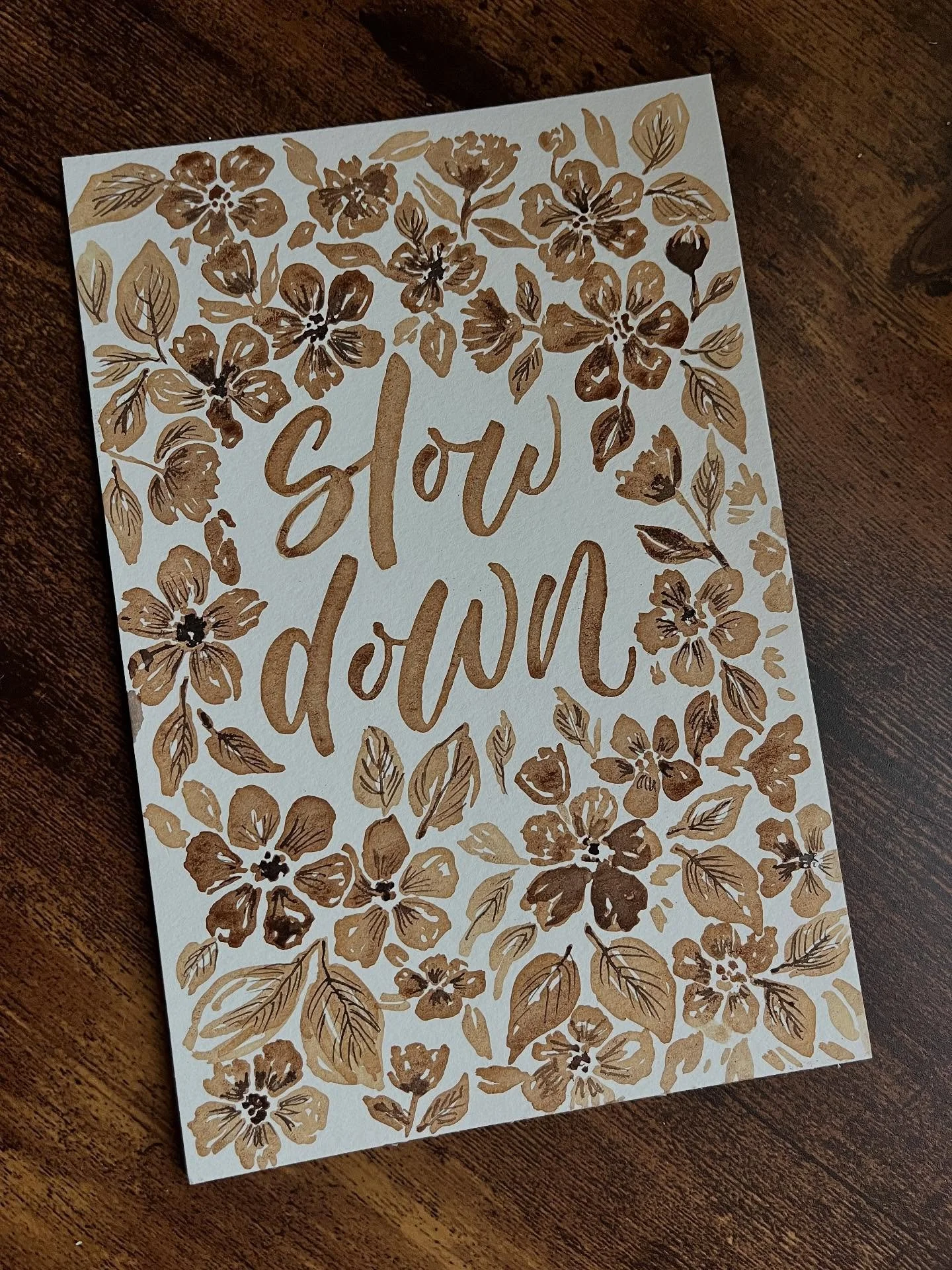 It&rsquo;s been a long, hard road back to creativity, but I feel close. In an attempt to find a biodegradable ink for an upcoming calligraphy place card job, I made a homemade coffee ink and was so excited by how it applied to paper with both a dip p