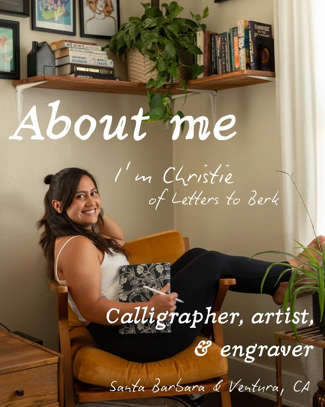 Hi! It&rsquo;s about time for a proper introduction. I&rsquo;m Christie, the owner and artist behind Letters to Berk.

Art of all kinds has been embedded in my life since childhood, but in 2019, calligraphy stole my heart. Now, I transform experience