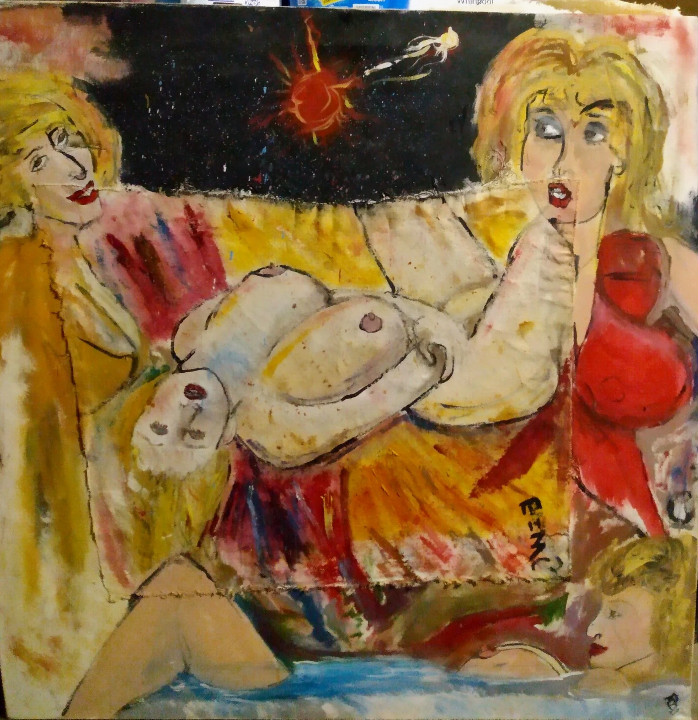the center image was a stand alone painting but I attached it to a bigger image