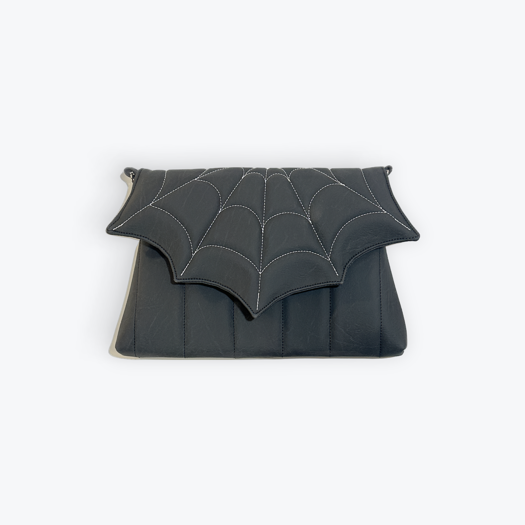 Spiderweb flap Carrara Black Clutch 1.png