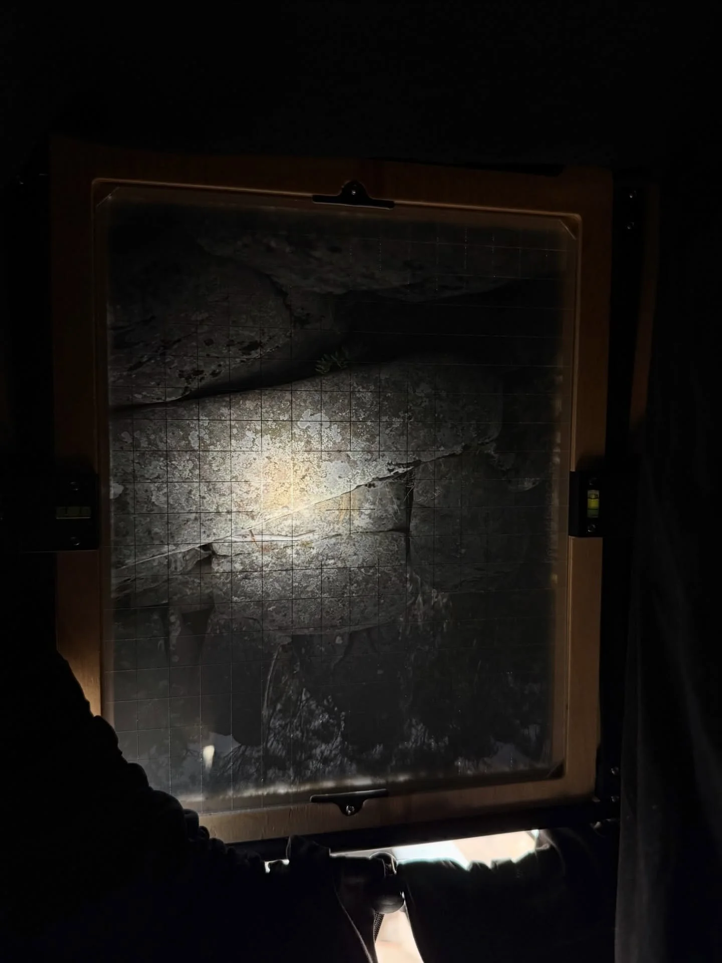 The view of granite through the ground glass of an 8x10&rdquo; camera. Beth has been busy over the last (number of!) months shooting throughout New England and back in the darkroom producing new work for a collaborative show with Eveline Chan that op
