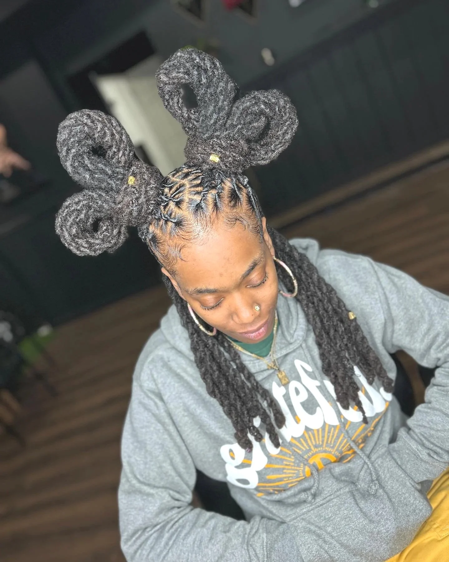 HALF UP  HALF DOWN TWO STRAND TWIST STYLE WITH DEFINED PARTS AND FEMININE DETAILING BY L9 LOCS BY KEKE