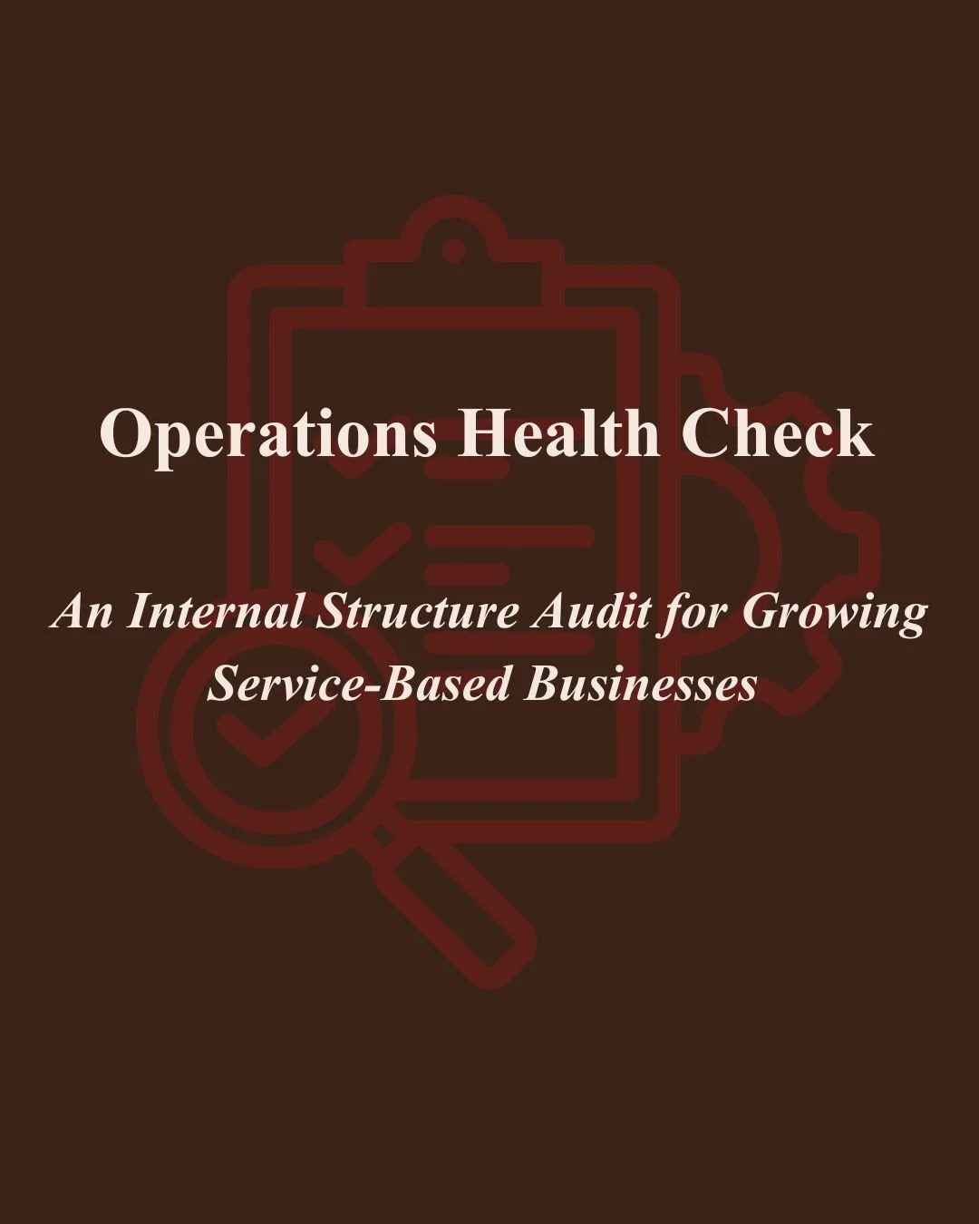 Operations Health Check | Optimize Your Operations Now — Get Started — JMC