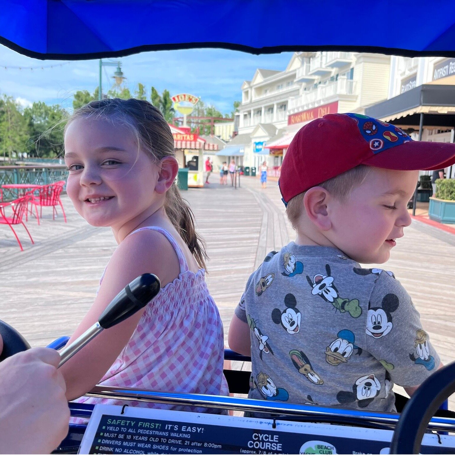 In honor of #NationalBikeToWork - Did you know you can rent Surrey Bikes at Disney Boardwalk's in Walt Disney World? These are an unique way to take in the sights of the Boardwalk. Pro-Tip: Do not show your children how the bell works if they are sit