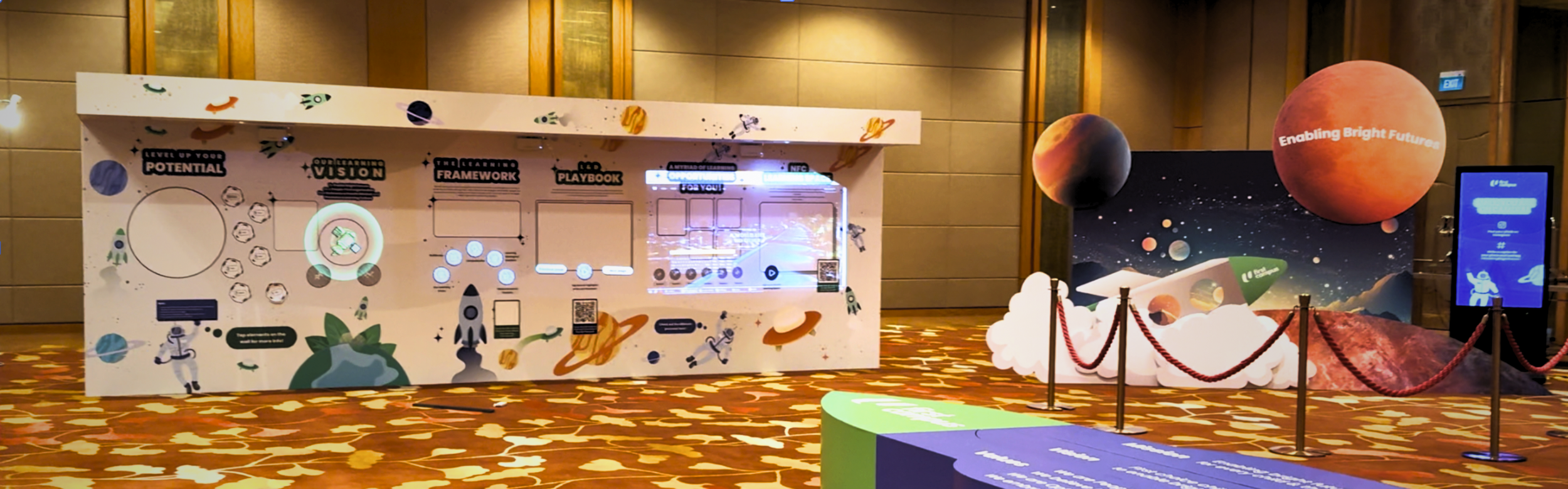 CORPORATE EVENT . 2024 | NTUC First Campus @ MBS | NTUC First Campus | CREATIVE DIRECTION . SPATIAL DESIGN . EVENT ACTIVITIES 
