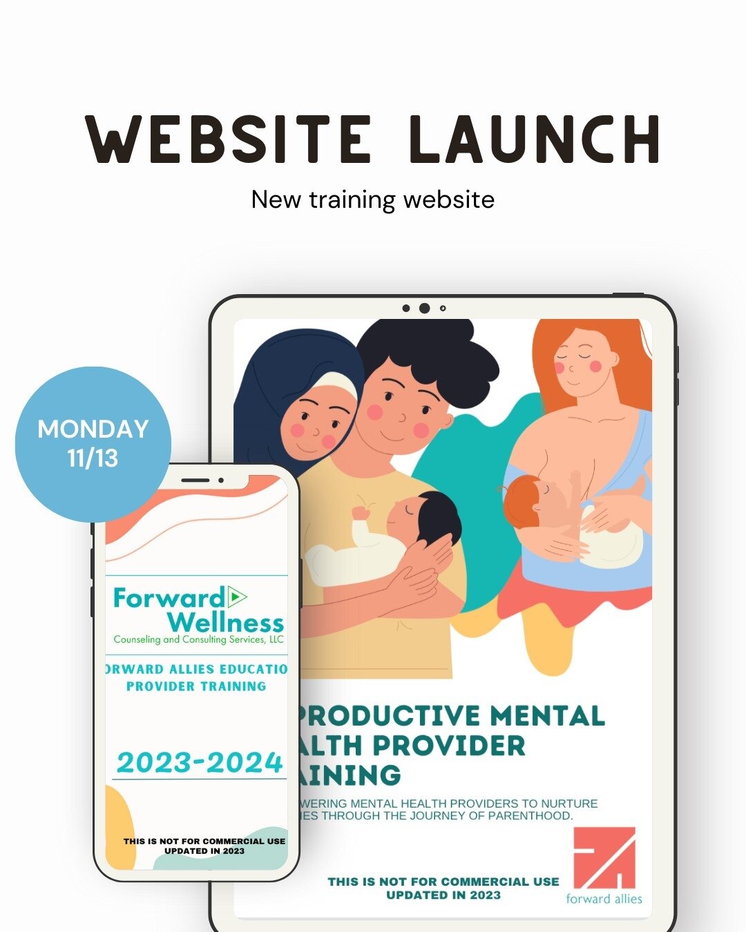 Monday! 

We officially launch the fourth cohort of the Reproductive Mental Health Provider Training!

Check out the website in the morning to learn about updates + how to register.

@forwardallieseducation 
@loveoverfearwellness 
@journeylighter