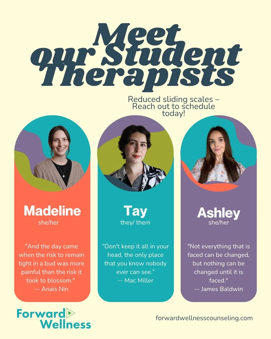 🌿 We&rsquo;re so excited to welcome our new FW interns &mdash; Madeline, Tay, and Ashley &mdash; to the Forward Wellness team! 💚 Each of them brings passion, fresh perspective, and dedication to supporting our community.

Through their work, we&rsq