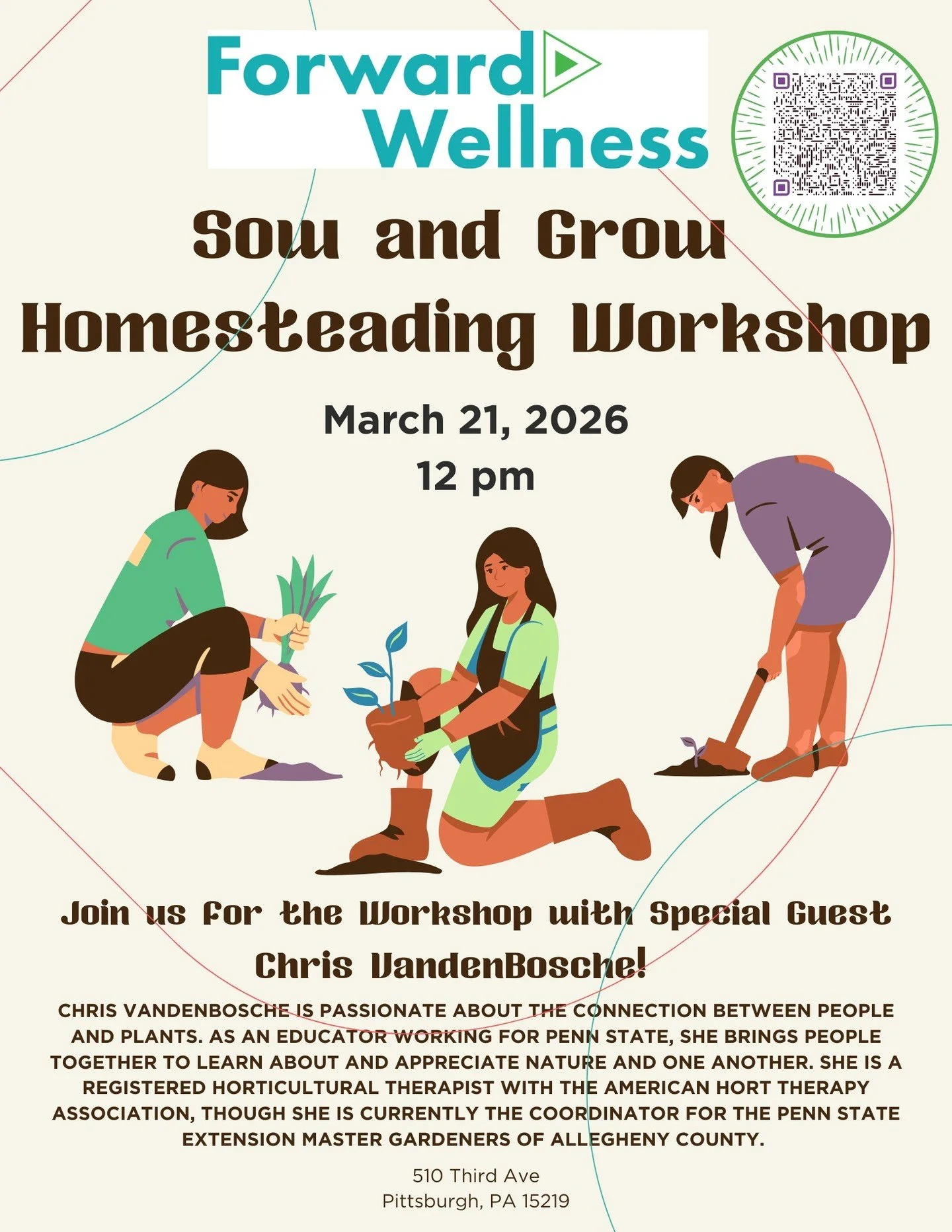 Let&rsquo;s grow together 🌱
Our Sow and Grow Homesteading Workshop is happening March 21 at 12 PM featuring Chris VandenBosche, horticultural therapy expert and Penn State educator.
Come learn about plants, community, and reconnecting with nature.
?