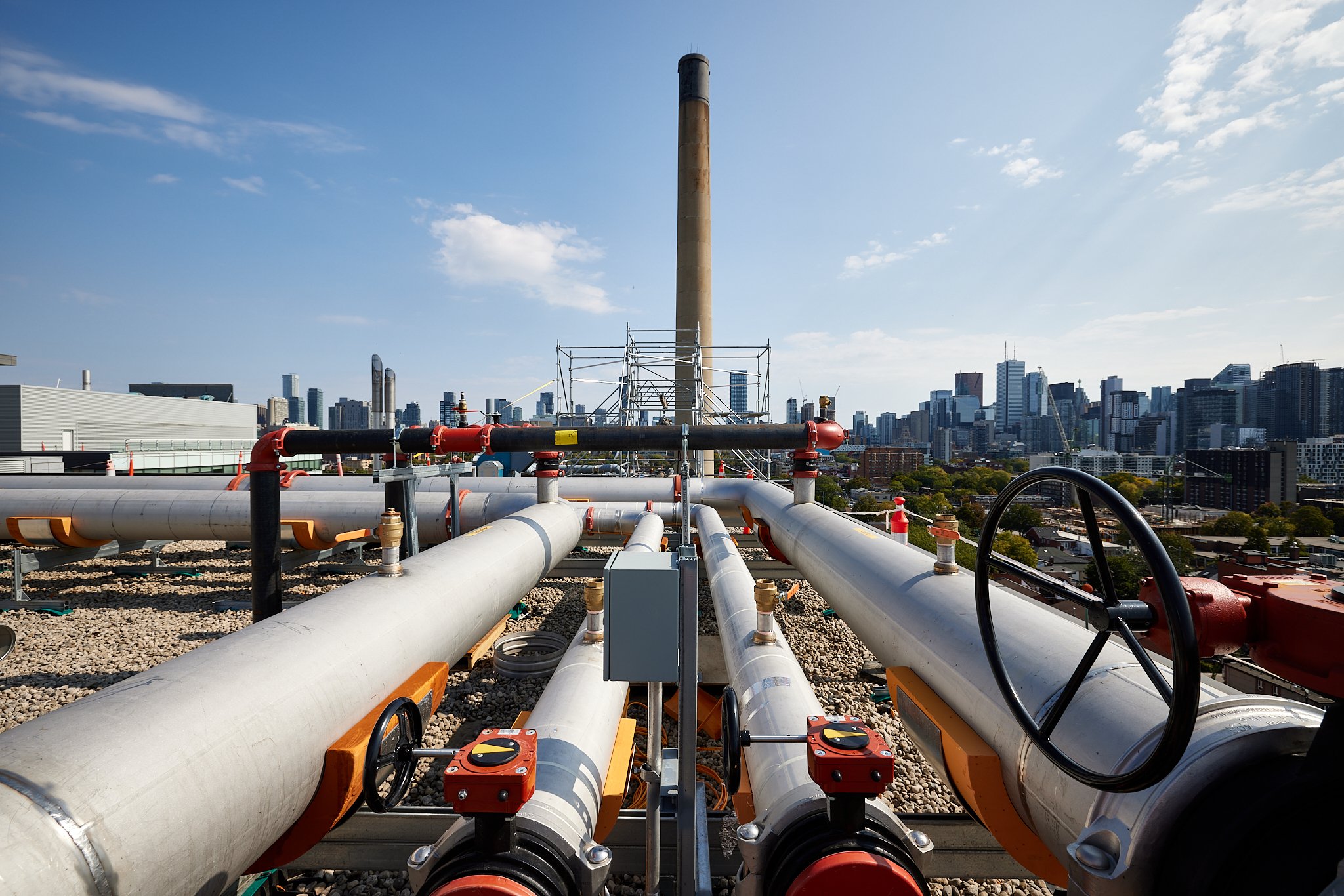 Industrial photography of mechanical system upgrades at Toronto Western Hospital, Toronto