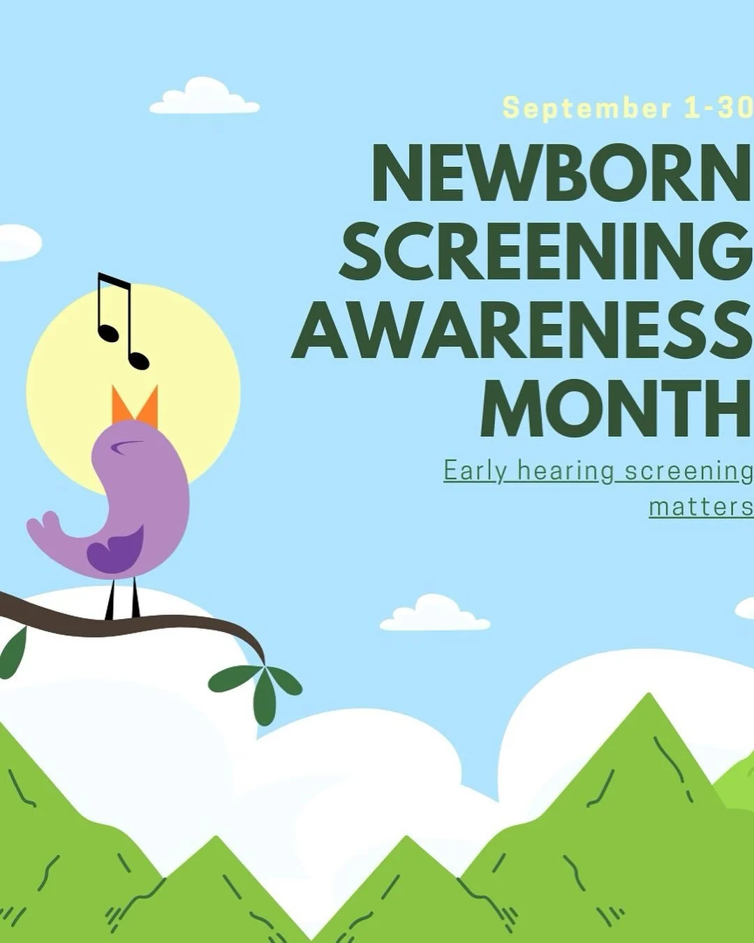 September is Newborn Screening Awareness Month 🧏🦻
Newborn screening is a critical part of early care and includes hearing checks alongside other simple tests done shortly after birth. Hearing loss is commonly first detected at newborn hearing scre