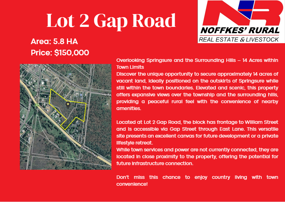 Lot 2 Gap Rd, Springsure, QLD 4722, Springsure - Image 1