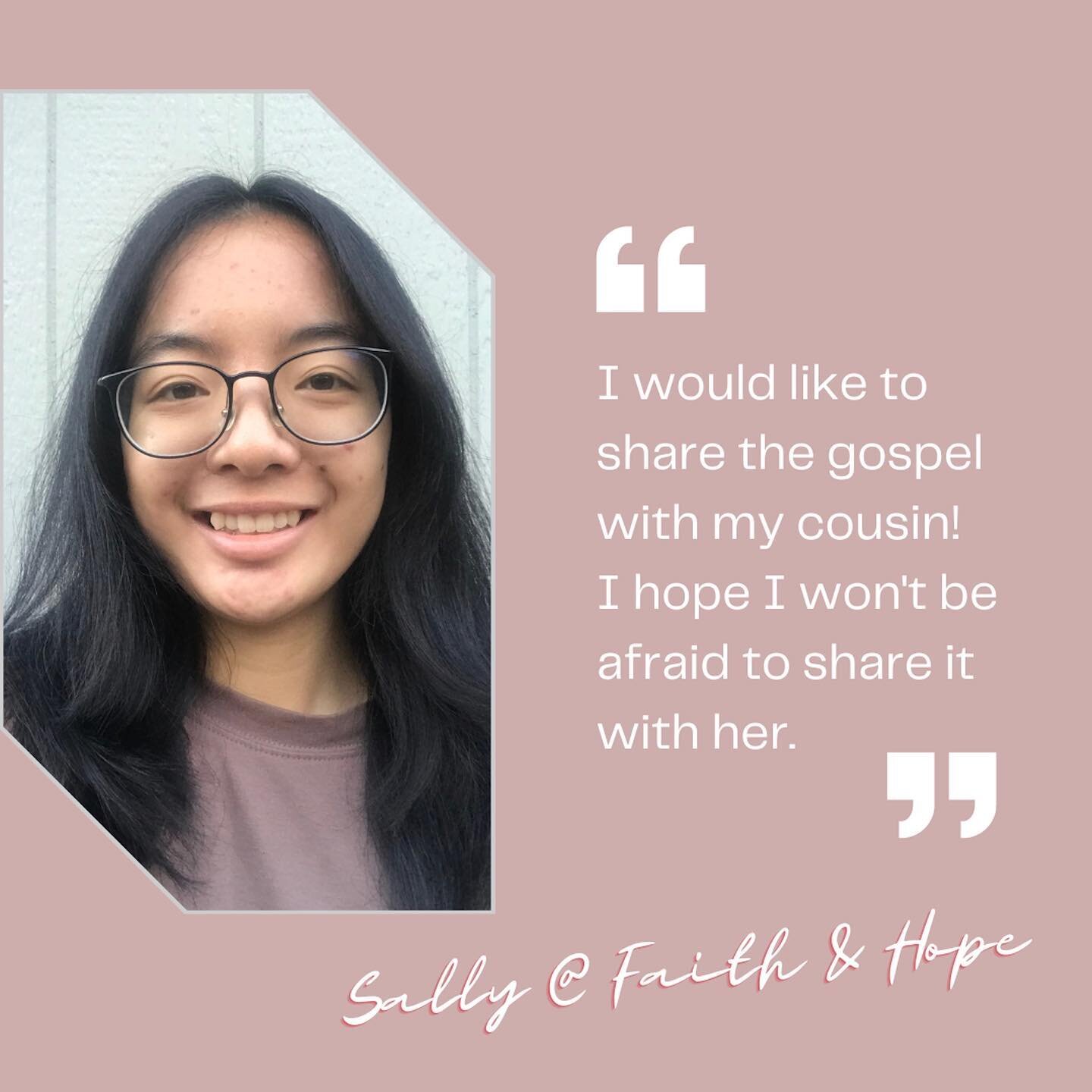 We wanted to feature some of our students with that Dare2Share spirit ❤️🔥 here&rsquo;s Sally from Faith &amp; Hope! We&rsquo;re thankful for her efforts and heart for her family. 🙏

Come join Dare2Share to hear from others that want to share the go