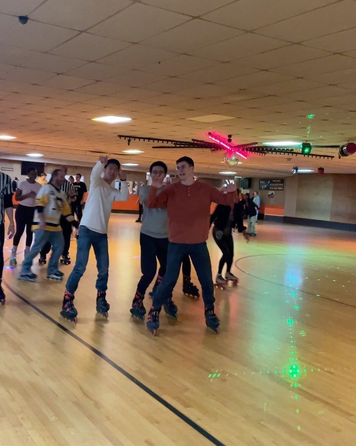 🕺🏻mentors goofing off at the roller drome 🛼 we&rsquo;re hyped to see you at our next AYM Monthly on Friday, 3.24! Details in bio