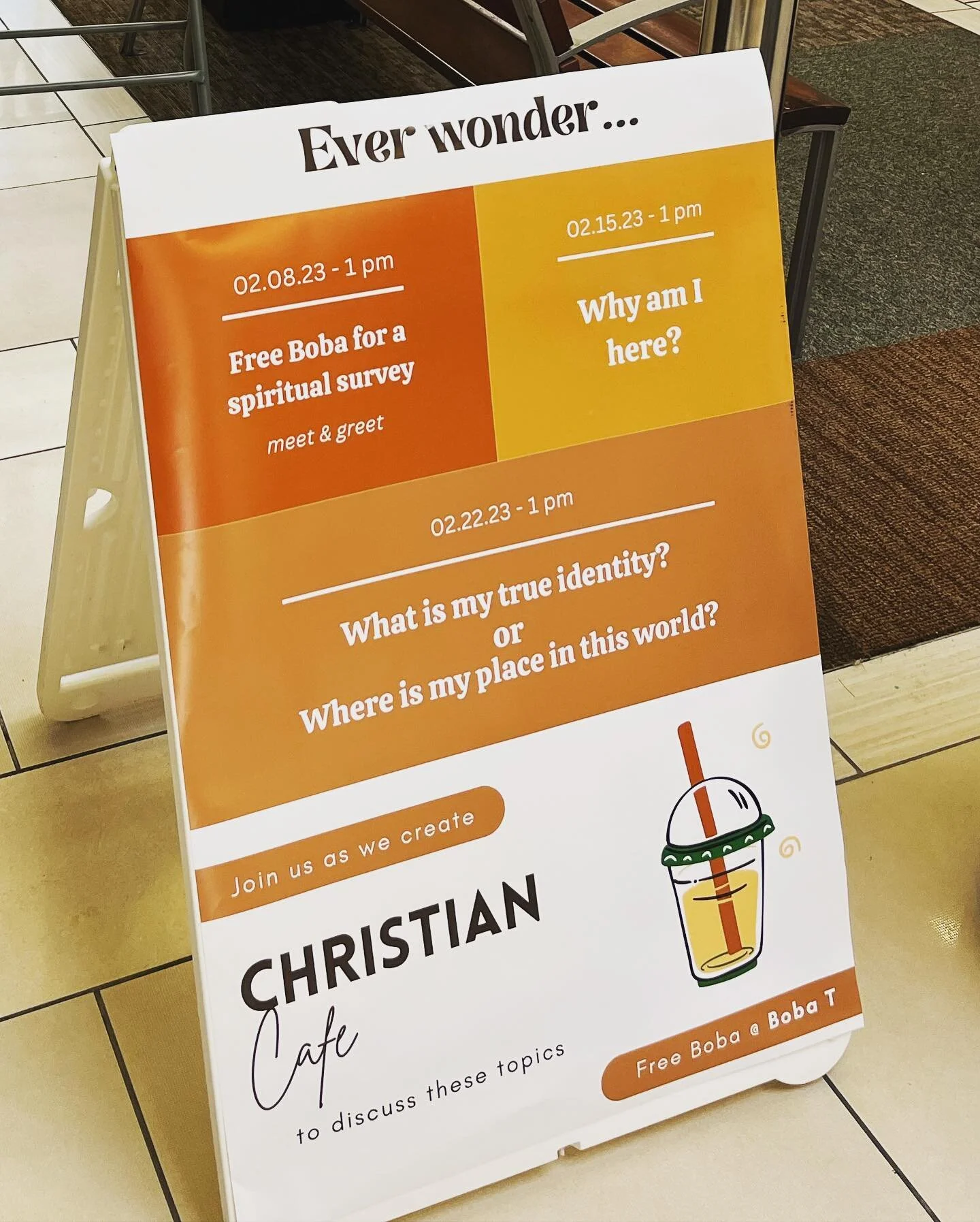 🧋Check out our meet &amp; greet time @ BobaT in Factoria Mall! 

Join us next Wednesday for our Christian cafe as we discuss the question &ldquo;why am I here&rdquo; with some free boba! 

#bellevue #whyamihere #christian #youth