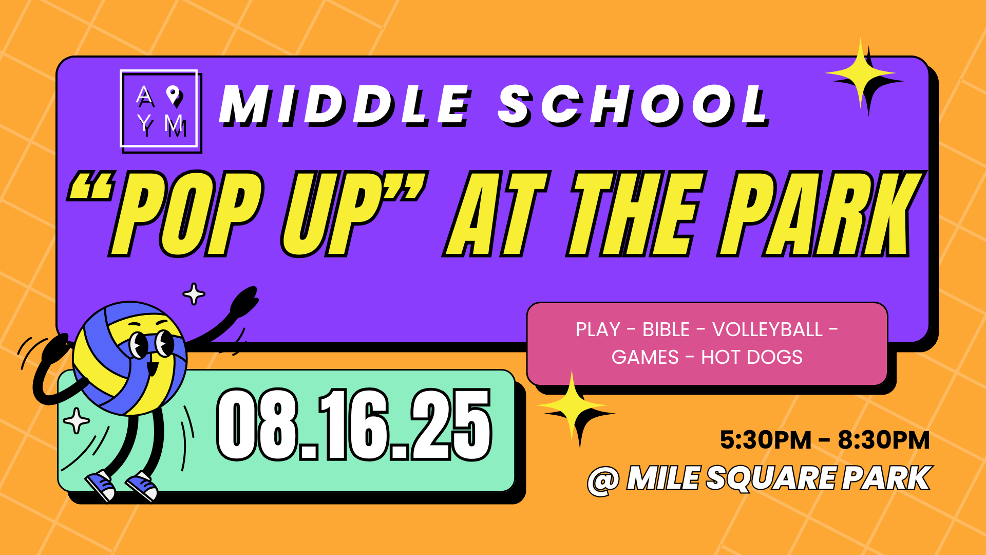 Middle School “Pop Up” at the Park