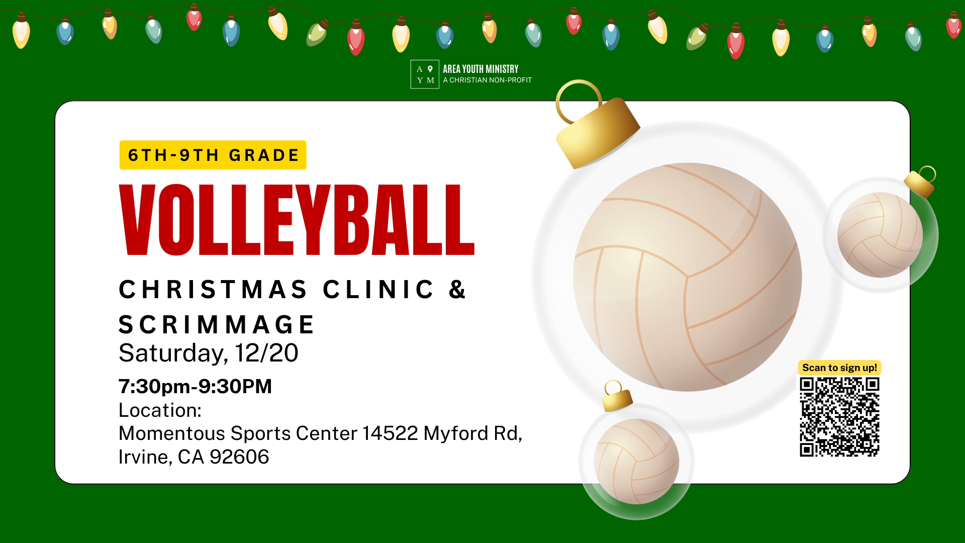 Christmas Volleyball Clinic and Scrimmage