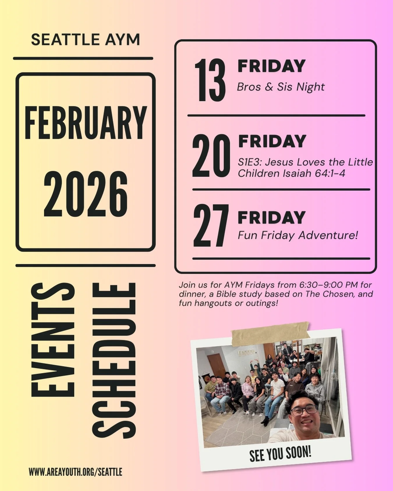 It&rsquo;s February! 

We hope to see you at our events this month! 

Cya soon!