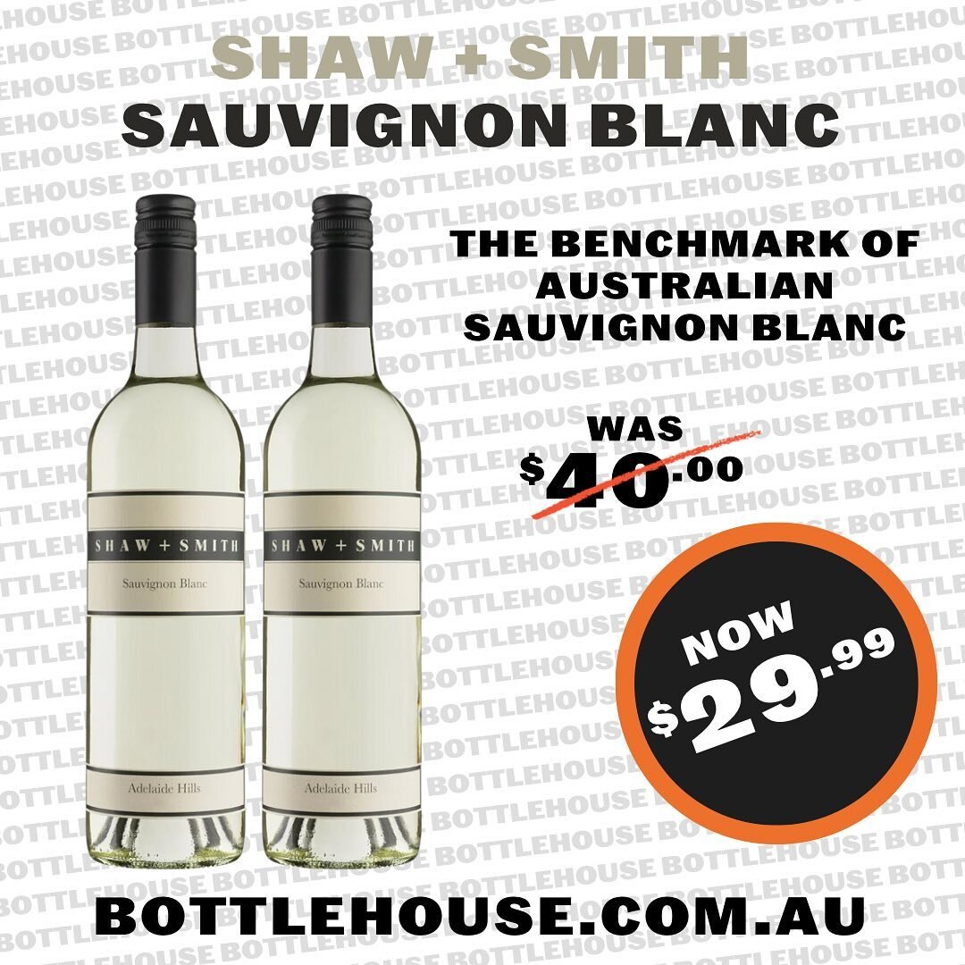🚨 @shawandsmith Sauvignon Blanc Special - $29.99 🚨

Save $10 at Bottlehouse - Local and Independent

The benchmark of Adelaide Hills and Australian Sauvignon  Blanc! Flavours of lemon, lime and pink grapefruit, with refreshing acidity and energy!

