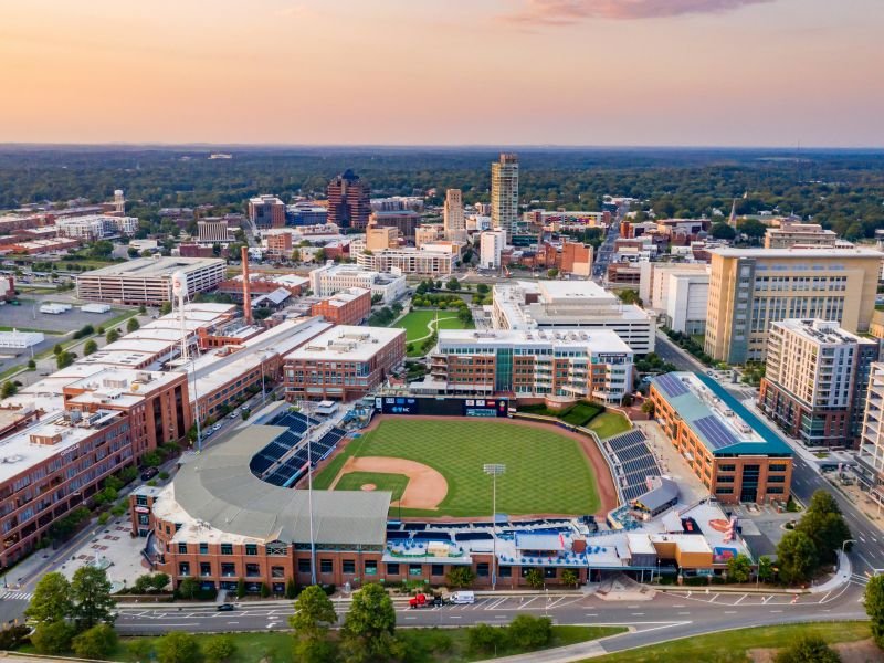 Downtown Durham with Durham Bulls Athletic Park Aerial Shot During Sunset-fit(800,600).8ec3e4b6.jpg