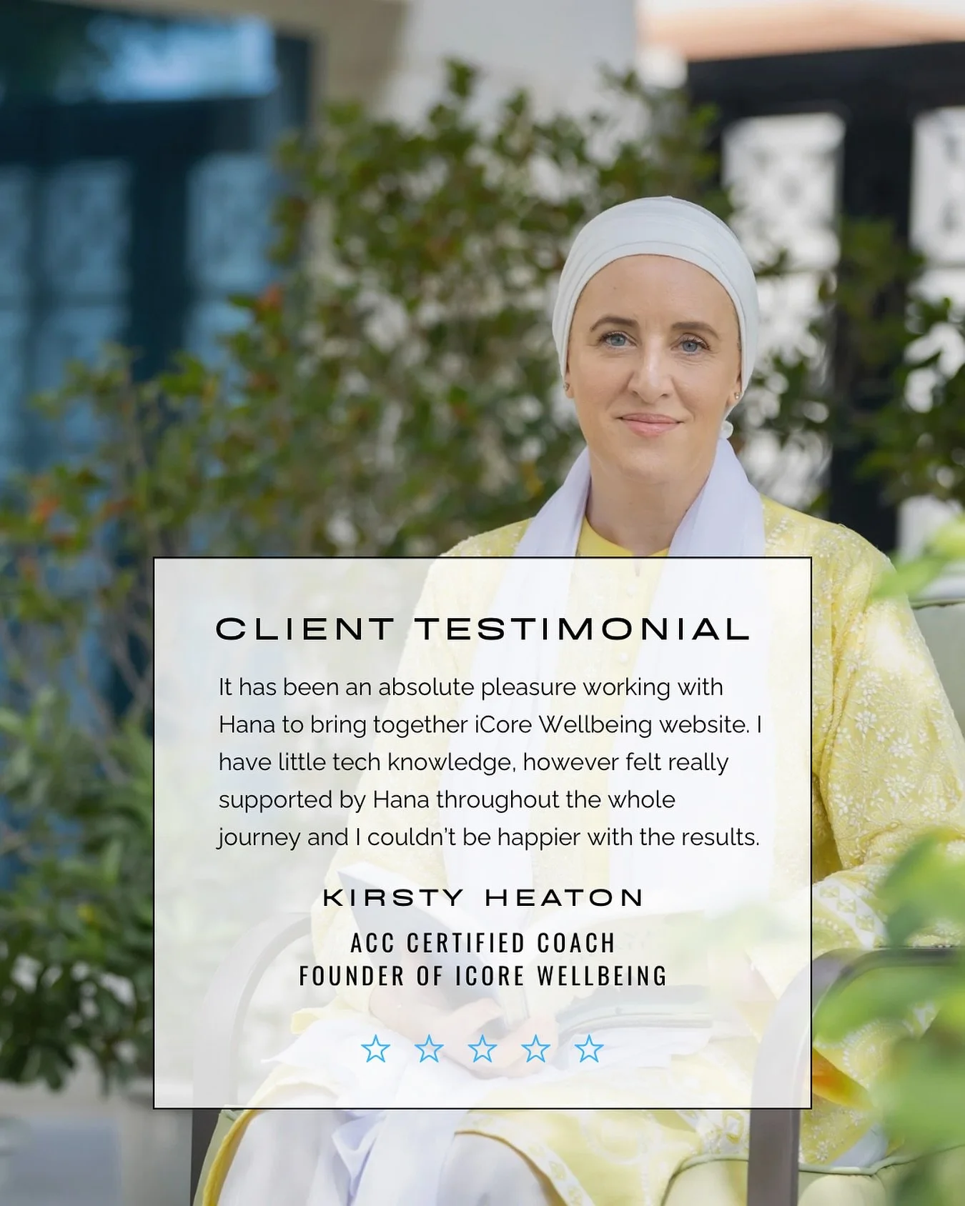We are so grateful 💚 for these kind words from Kirsty, the founder of iCore Wellbeing :

&ldquo;It has been an absolute pleasure working with Hana to bring together iCore Wellbeing website. I have little tech knowledge, however felt really supported