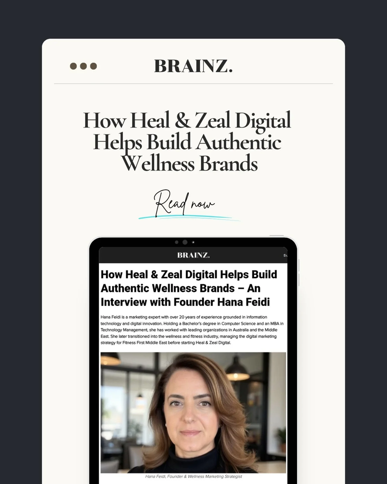 Read my first article on Brainz 🌟🙌🩵

In this interview, I share my journey, my vision, and my passion for helping wellness experts grow their presence online. In the coming articles, I&rsquo;m excited to share insights on wellness marketing and su