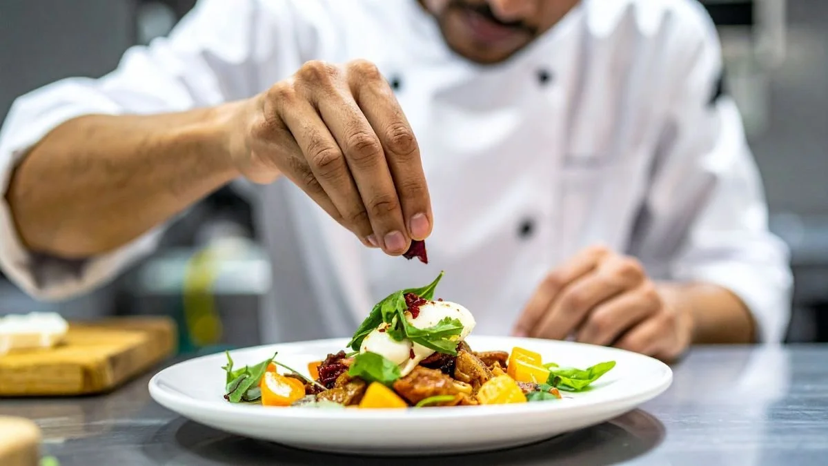 man-serving-food-on-plate