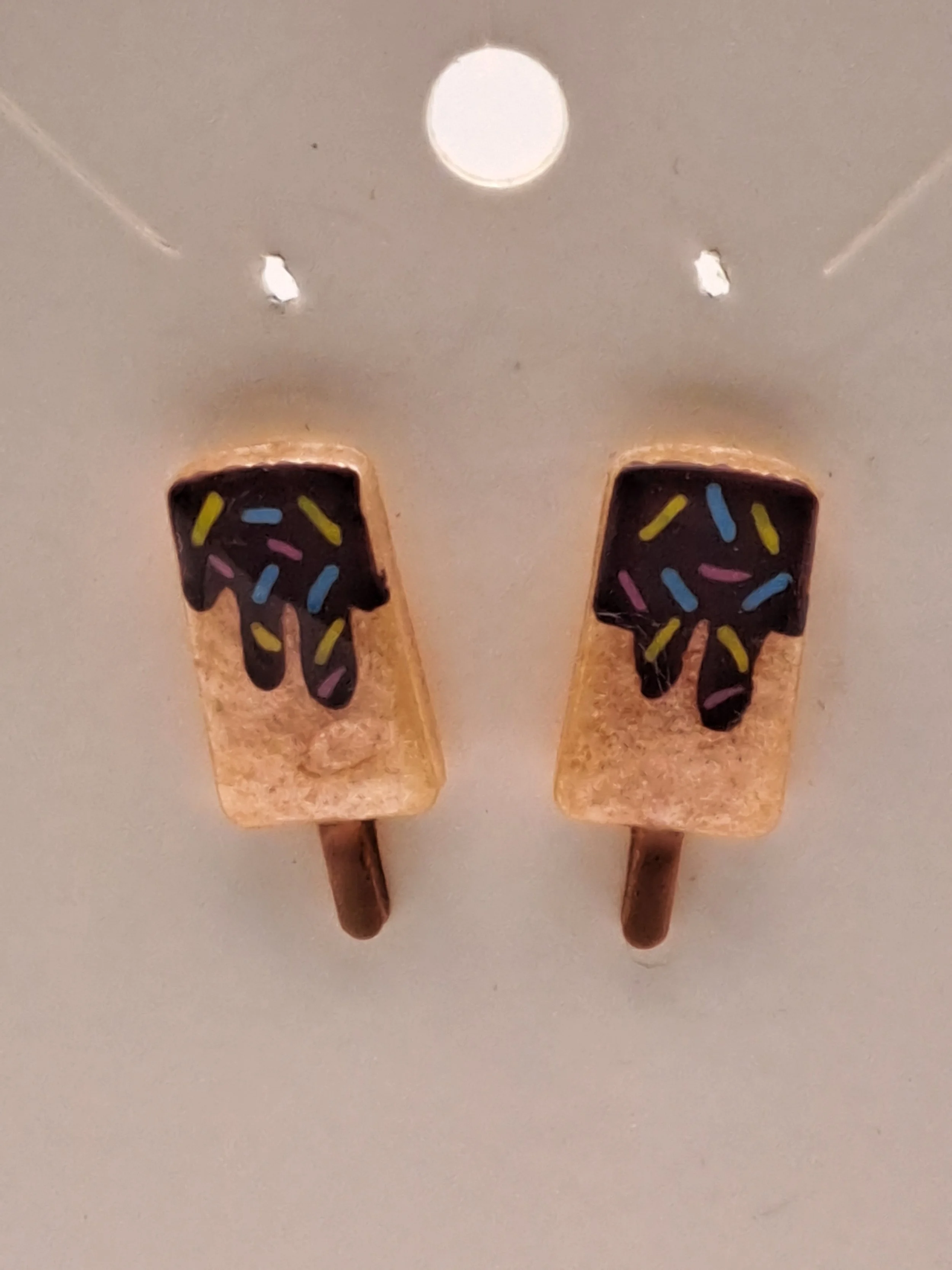 Chocolate Topped Ice Lolly Stud Earrings