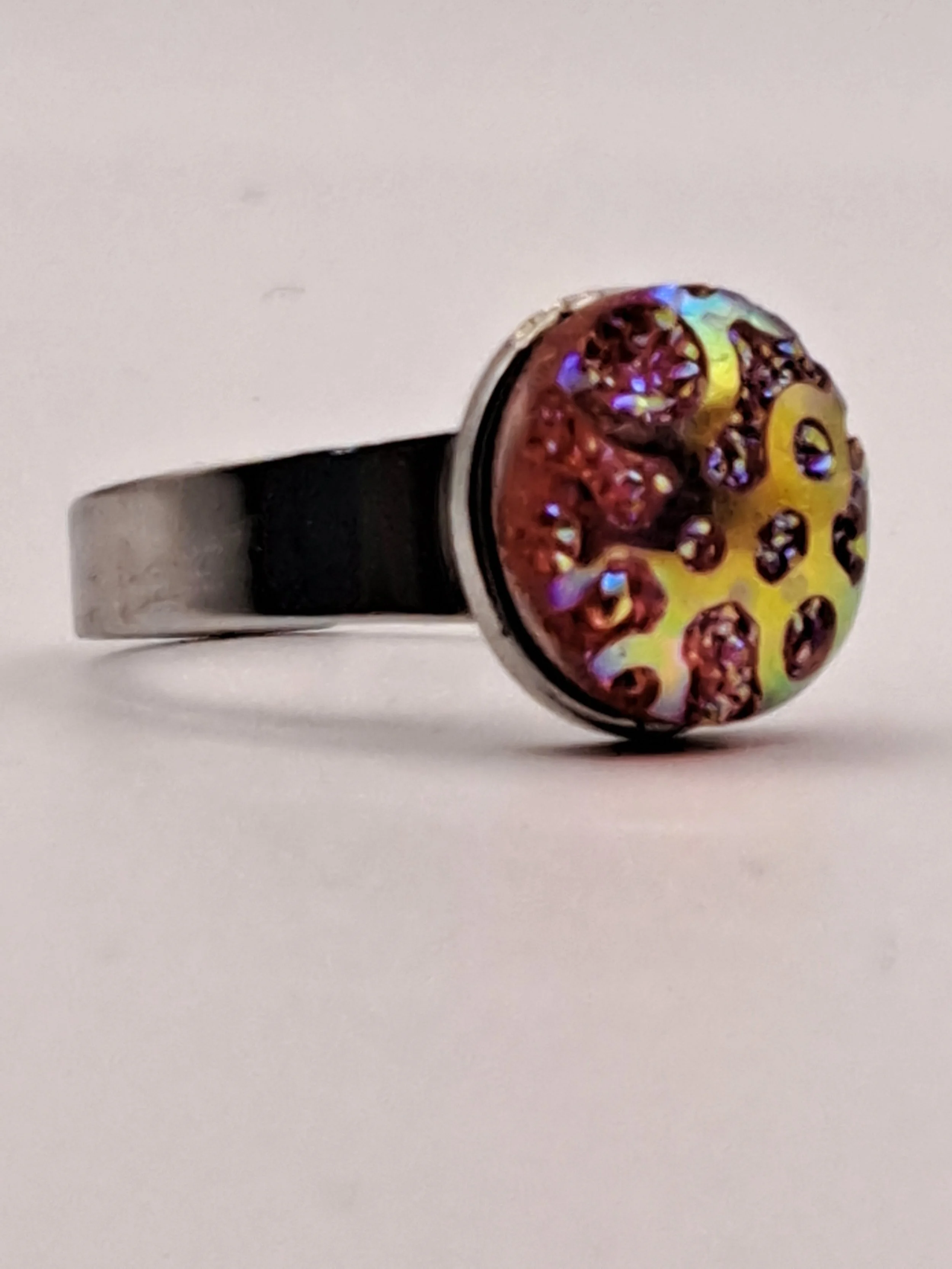 Red Mermaid Scale Adjustable Ring