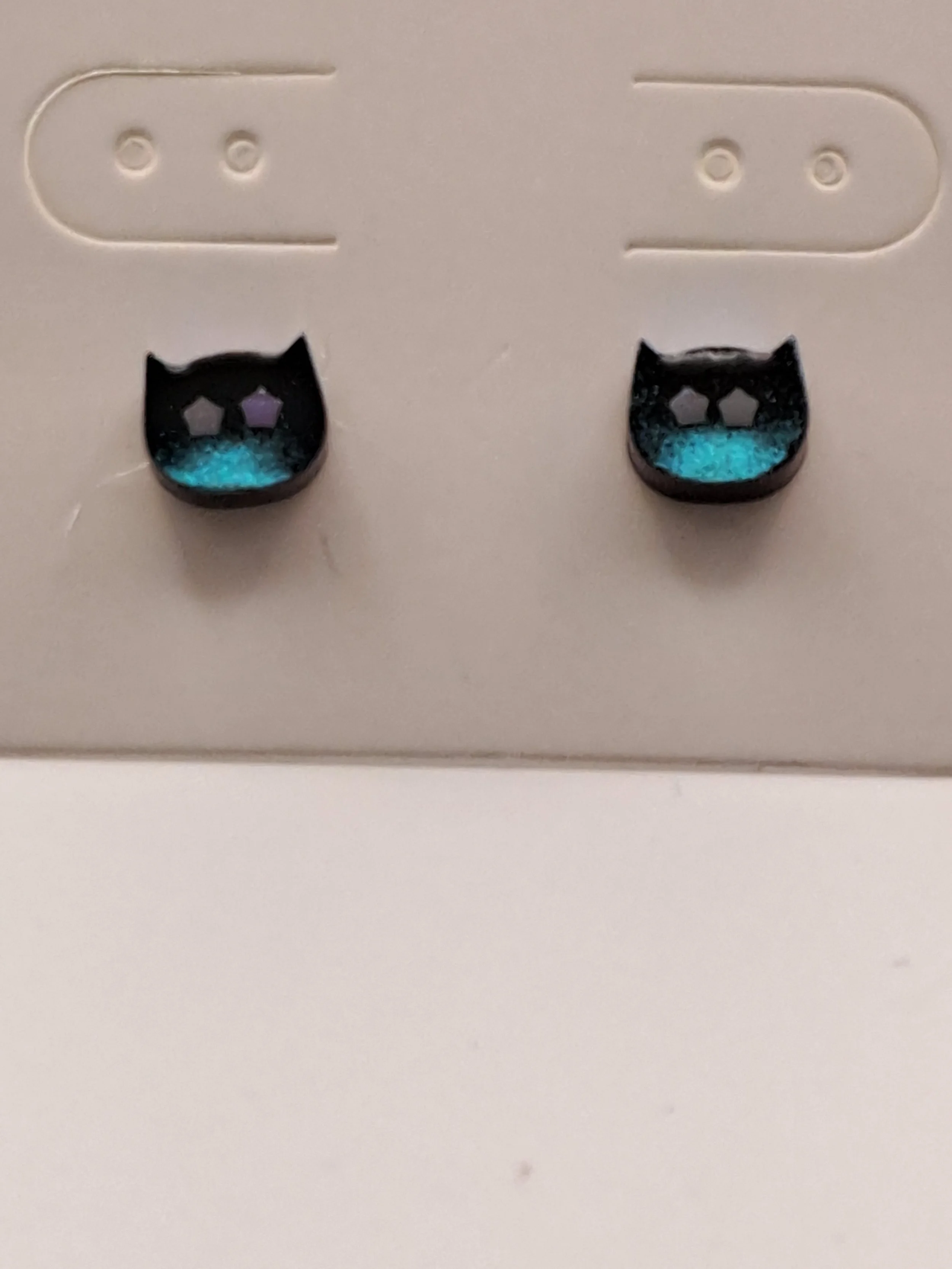 Galaxy Cat Stud Earrings