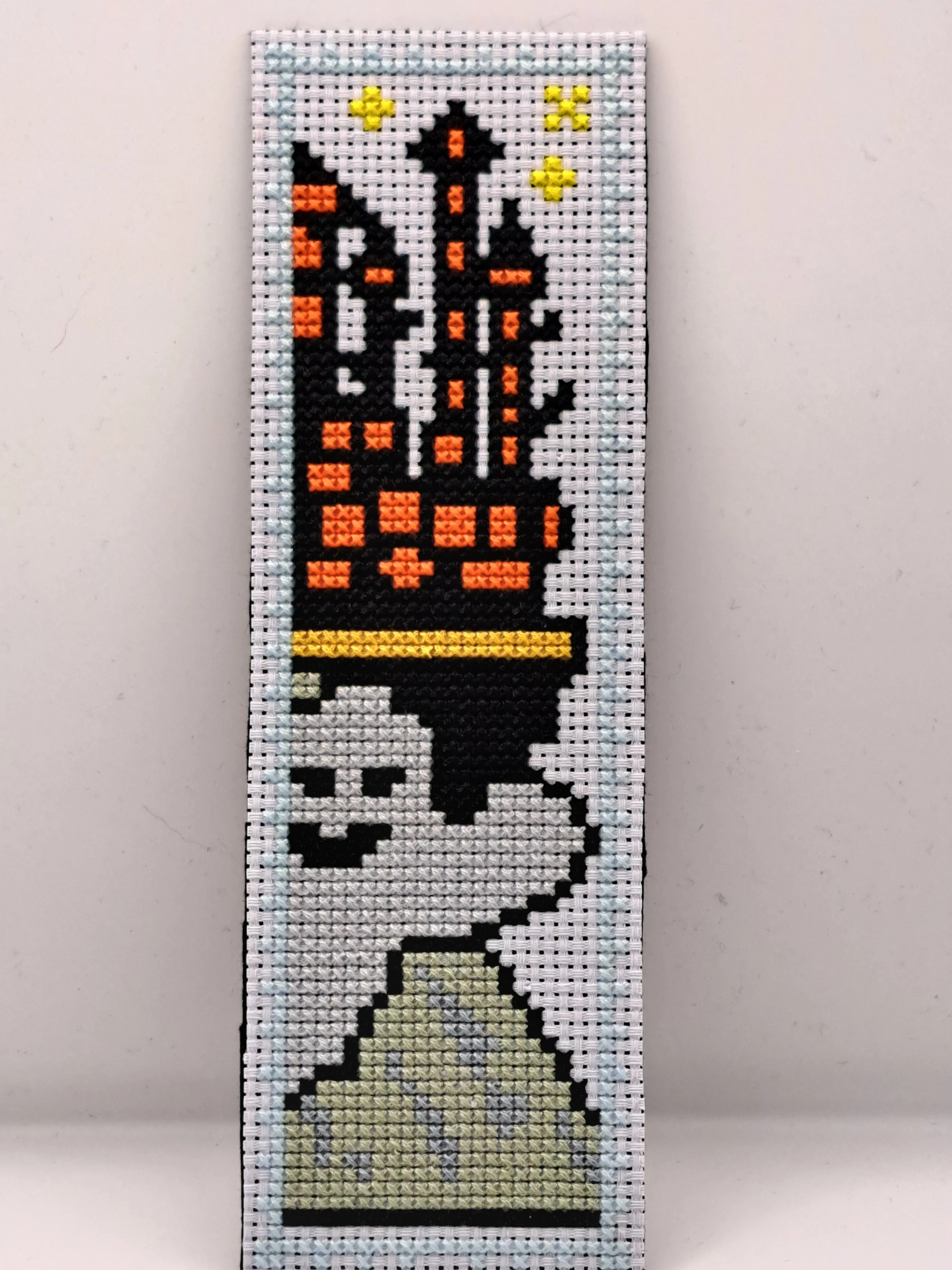 Cross-Stitch Ghost & Castle Bookmark