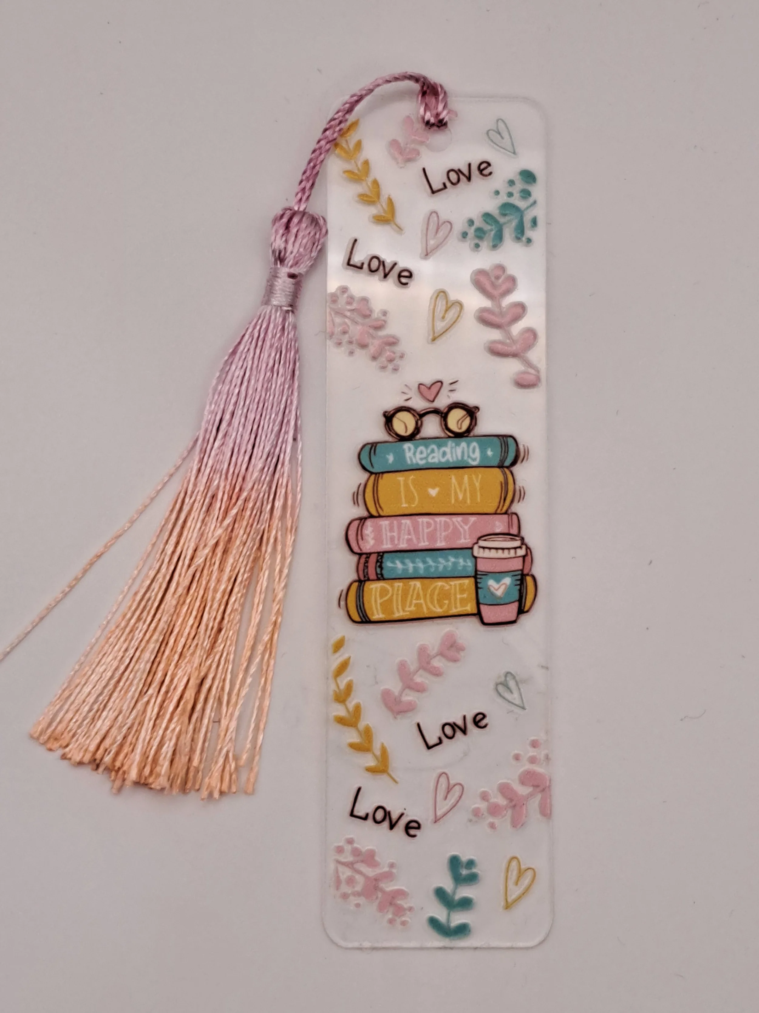 'Reading is My Happy Place' Inspirational Bookmark