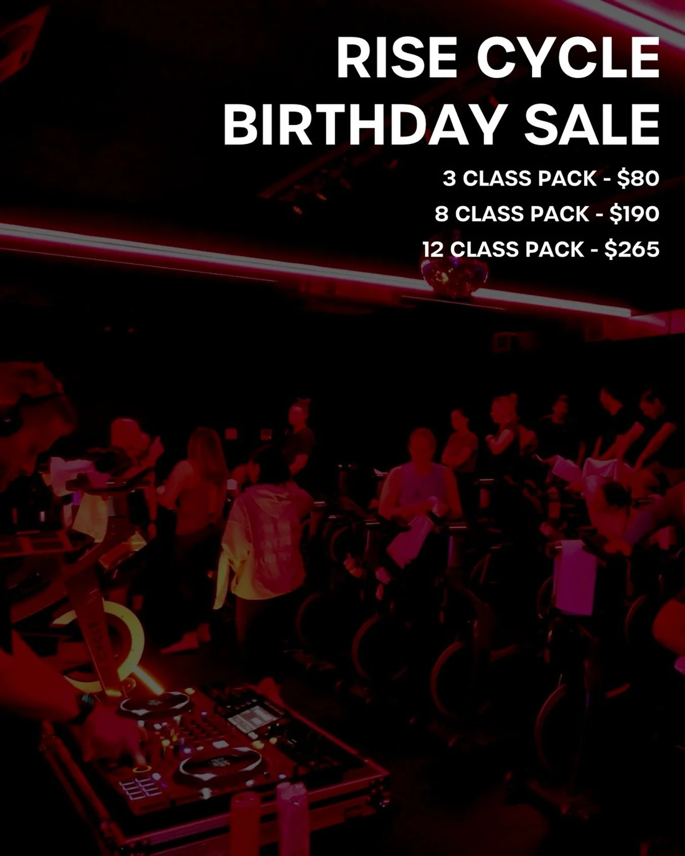 RISE BIRTHDAY SALE: APRIL 17&ndash;20 🎉 we&rsquo;re turning 4 (and 2)&hellip; so we had to celebrate properly!

Birthday Packs:
&bull; 3 Pack for $80 (valid 2 months)
&bull; 8 Pack for $190 (valid 3 months)
&bull; 12 Pack for $265 (valid 4 months)

