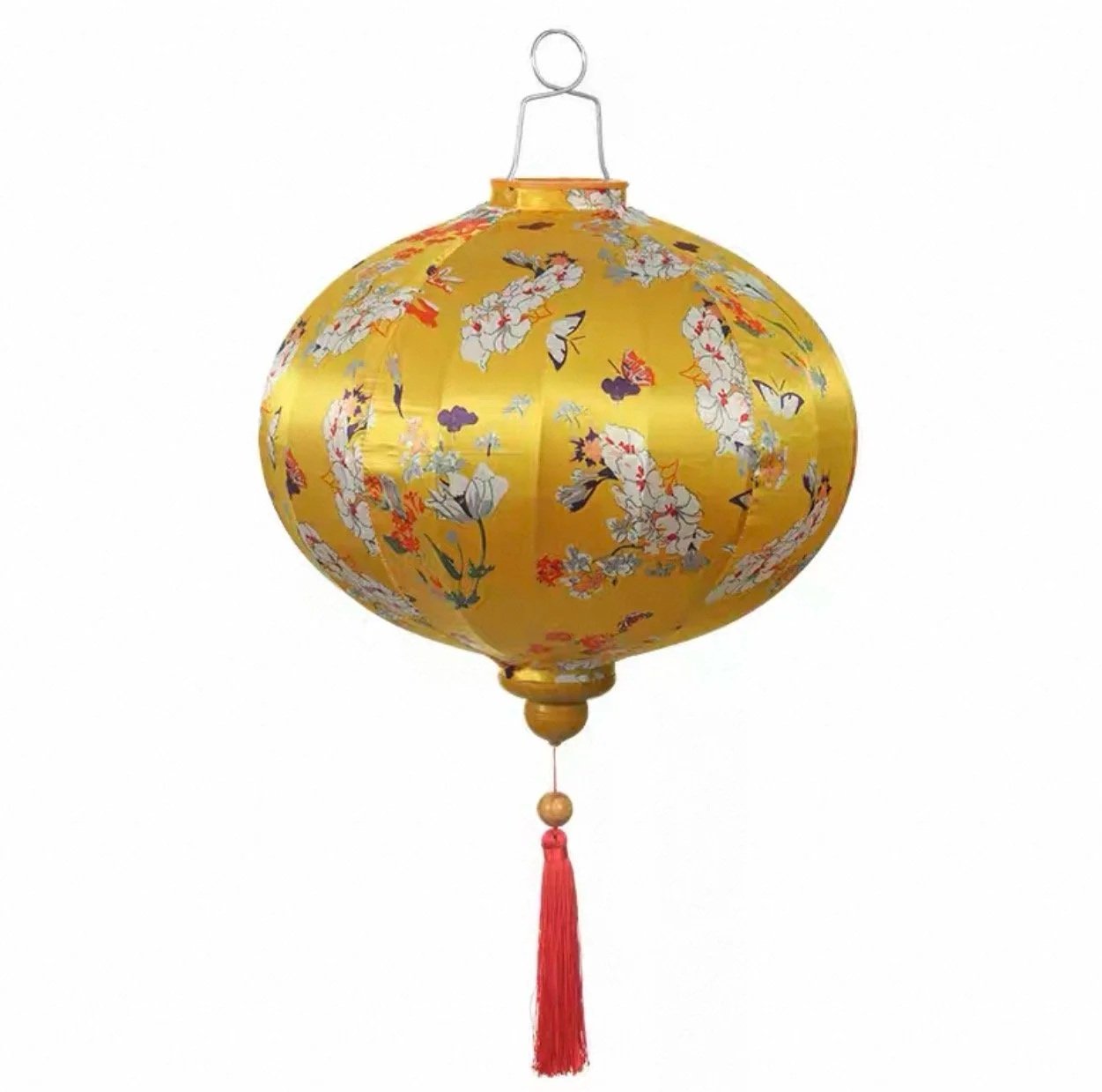 Round Chinese Lanterns (Fabric) - Yellow