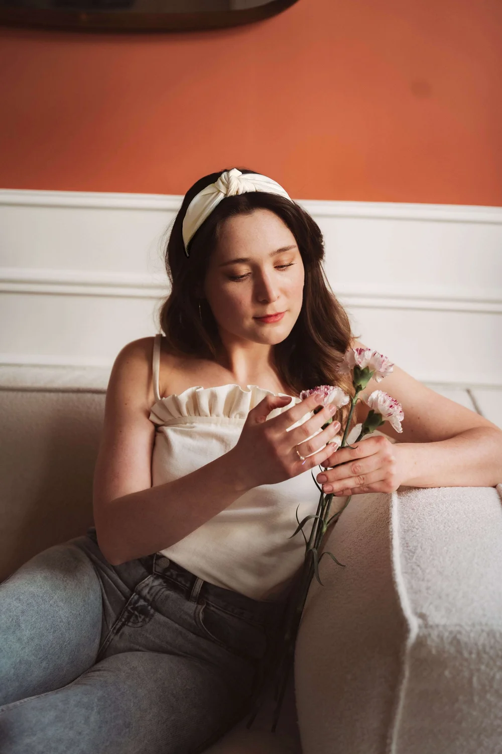 Serre-tête En Tissu Uni Blanc - Diadème/bibi, Coton, Taille Unique - Occasion