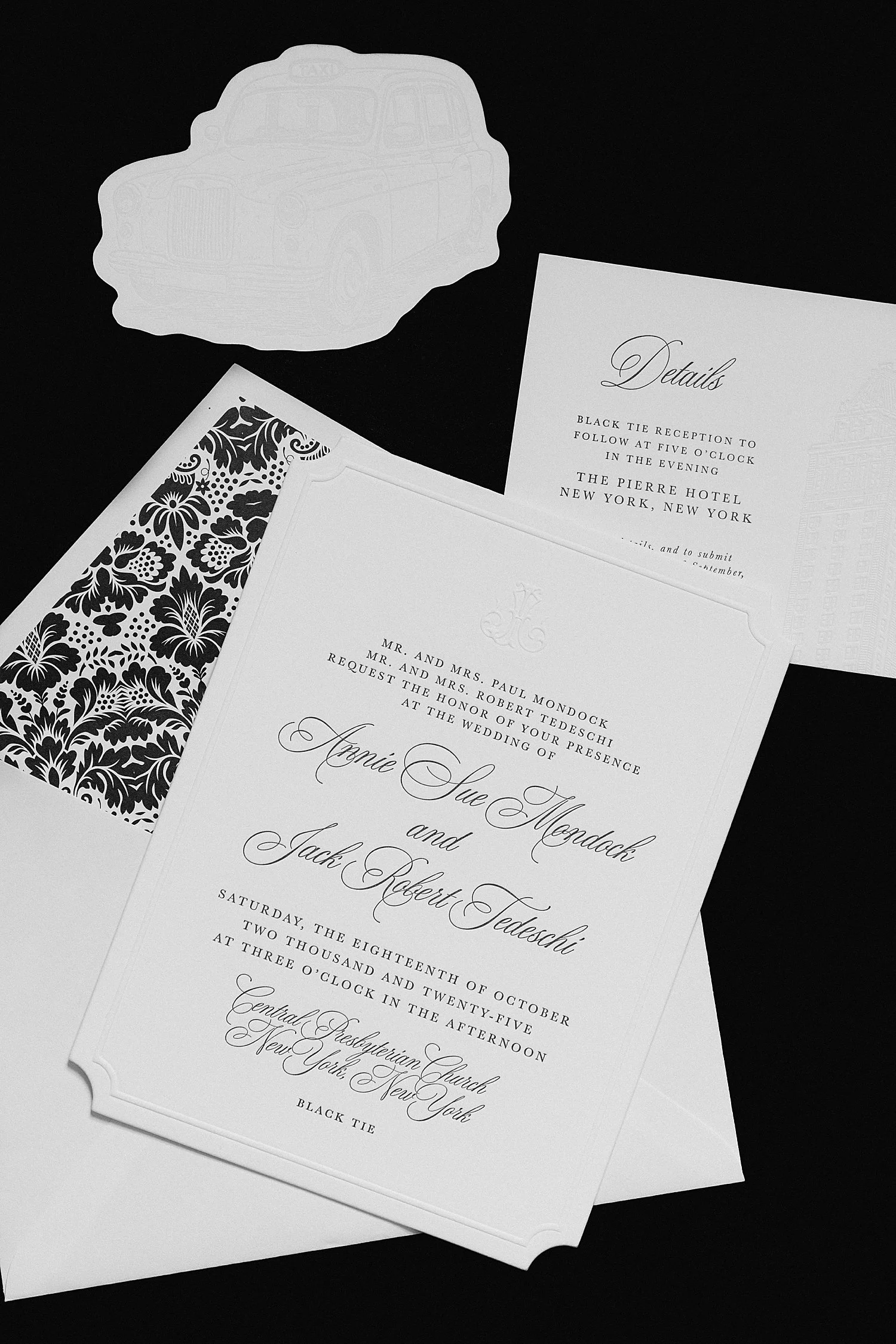  Wedding invitations for black-tie wedding 