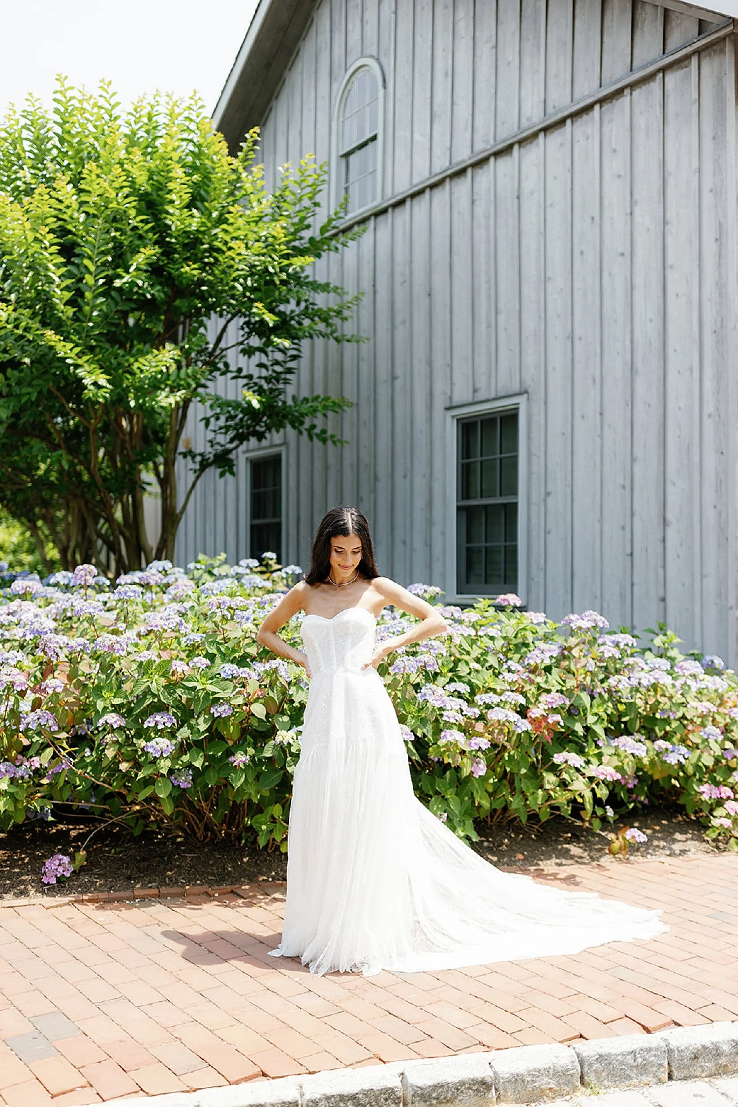  bride in wedding dress from summer wedding in the Hamptons 