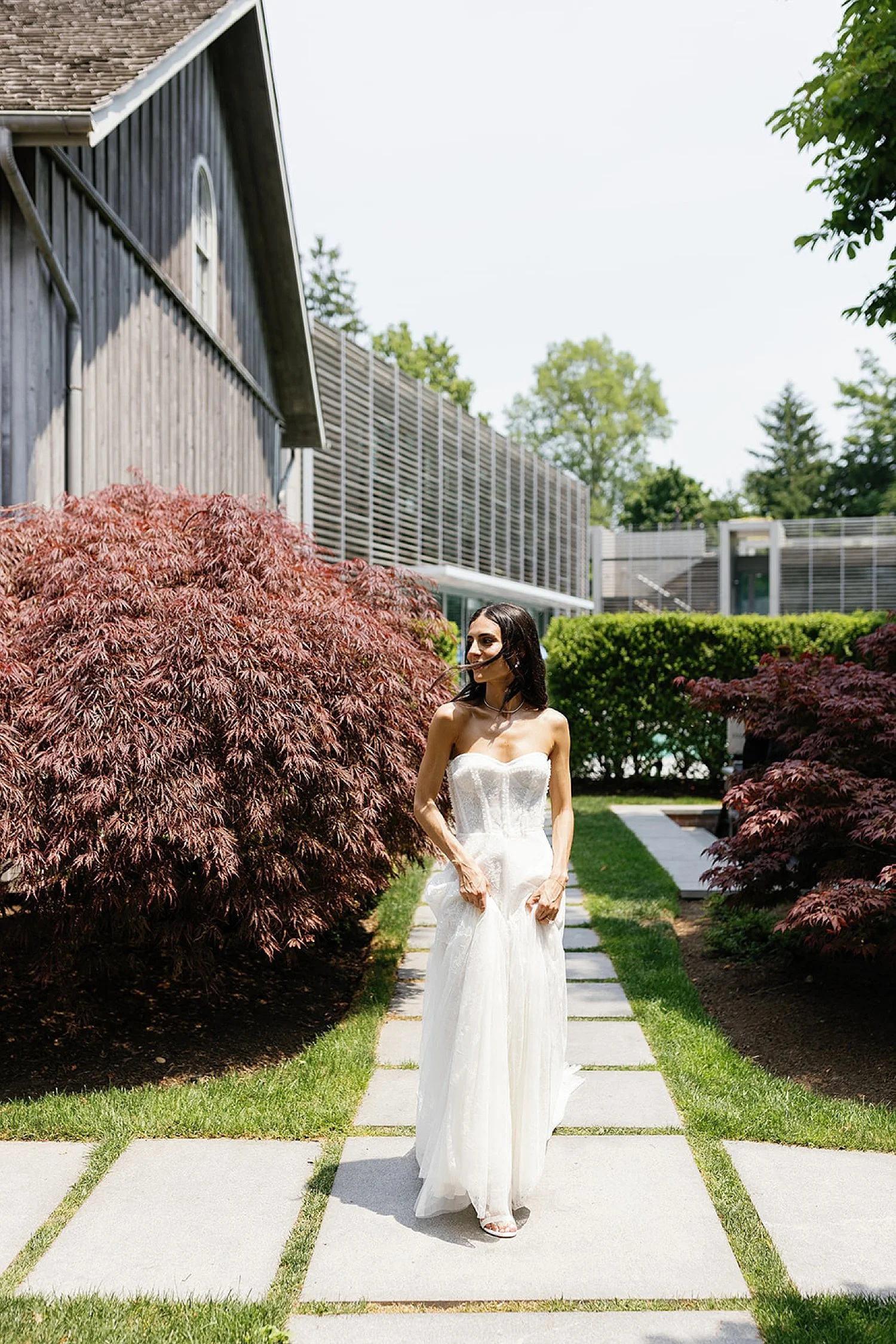  bridal portraits outside before timeless summer wedding  