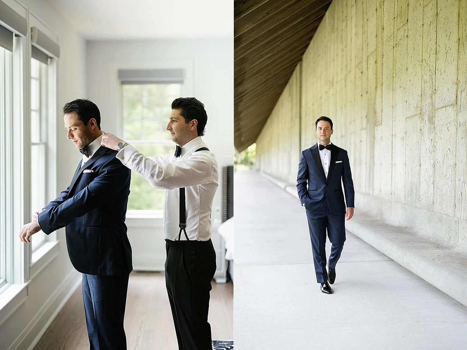  groom getting ready for Parrish Art Museum Wedding 