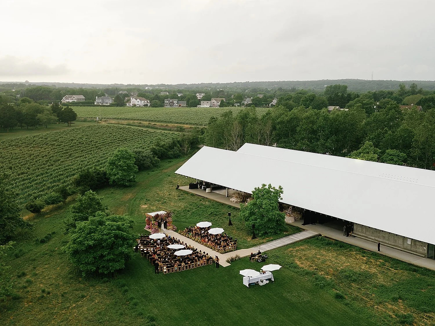  outdoor summer wedding ceremony in the Hamptons at Parrish Art Museum  
