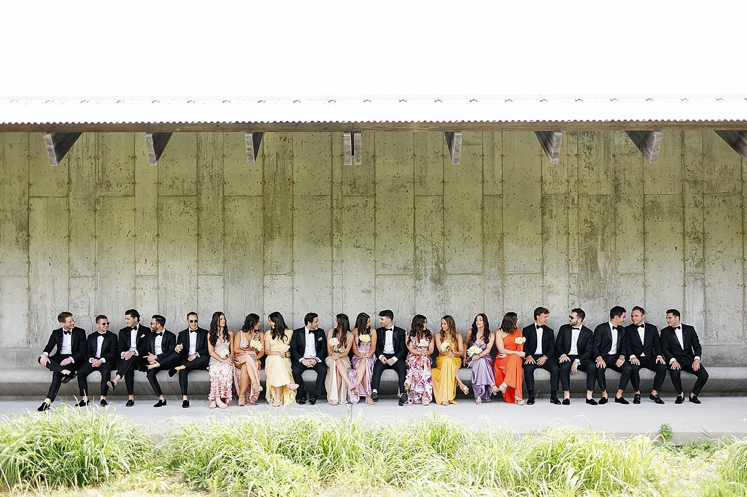  wedding party from summer wedding in the Hamptons 