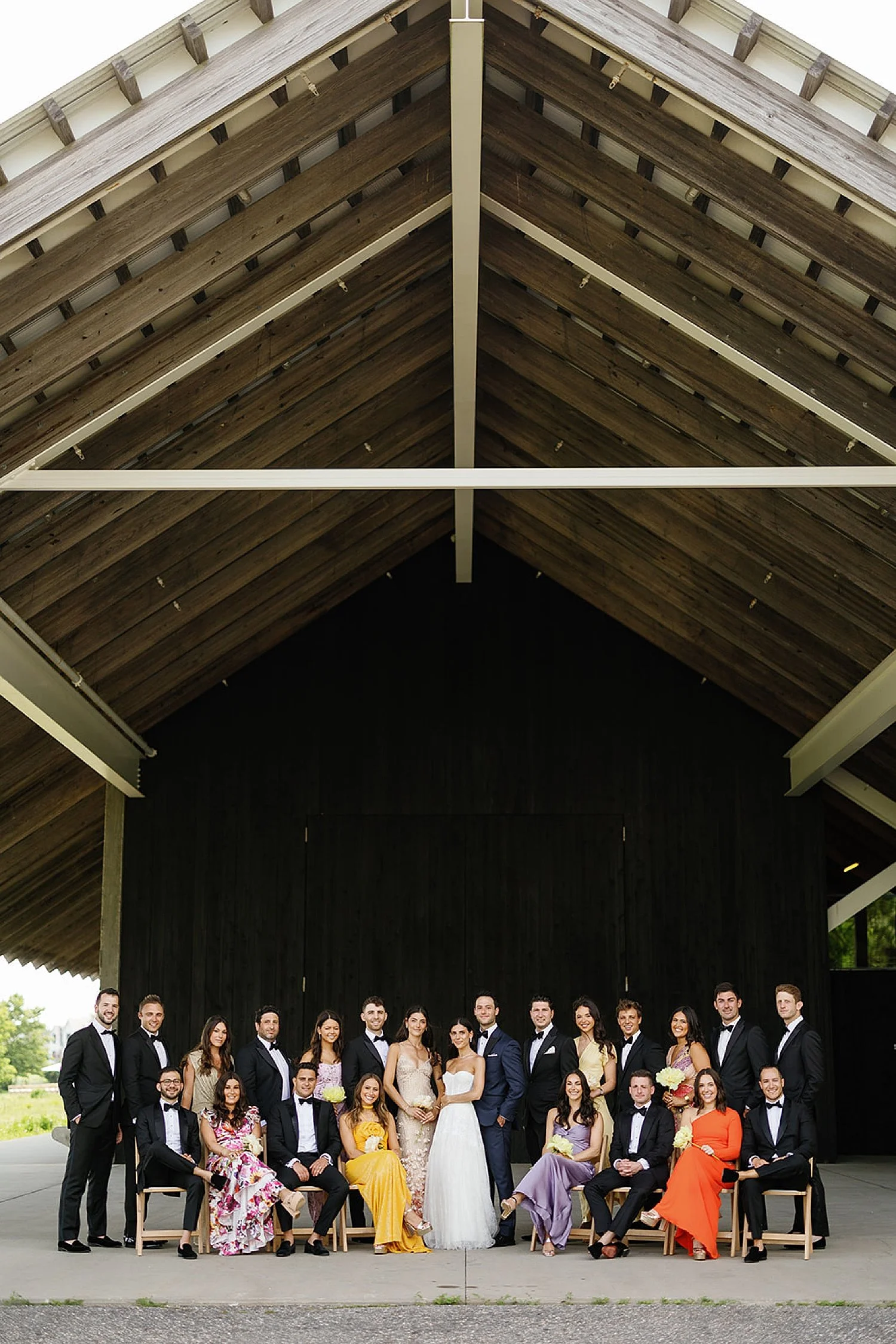  wedding party portraits at Parrish Art Museum in the Hamptons 