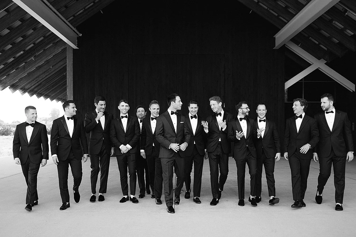  groom and groomsmen before Parrish Art Museum Wedding 