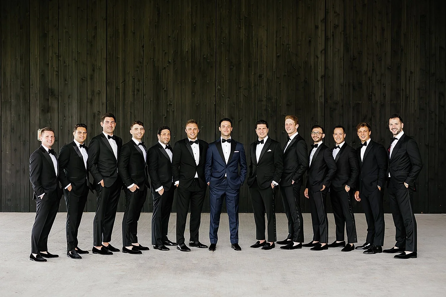  groomsmen with groom at Parrish Art Museum Wedding 