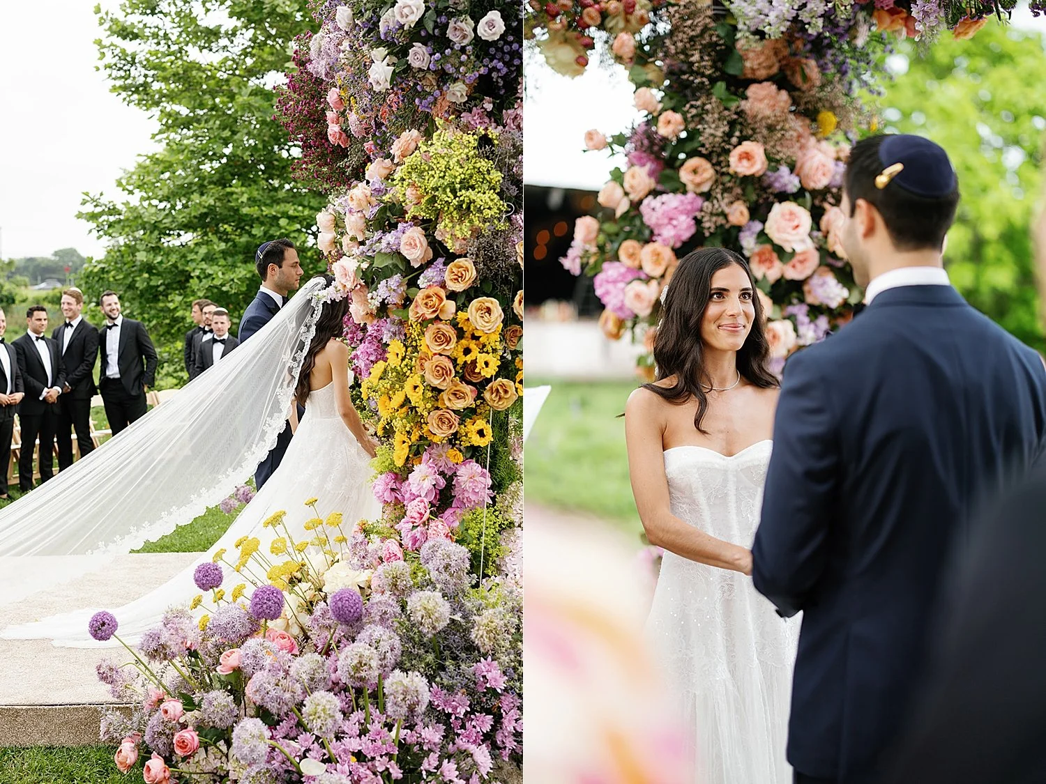  outdoor summer wedding ceremony in the Hamptons at Parrish Art Museum  