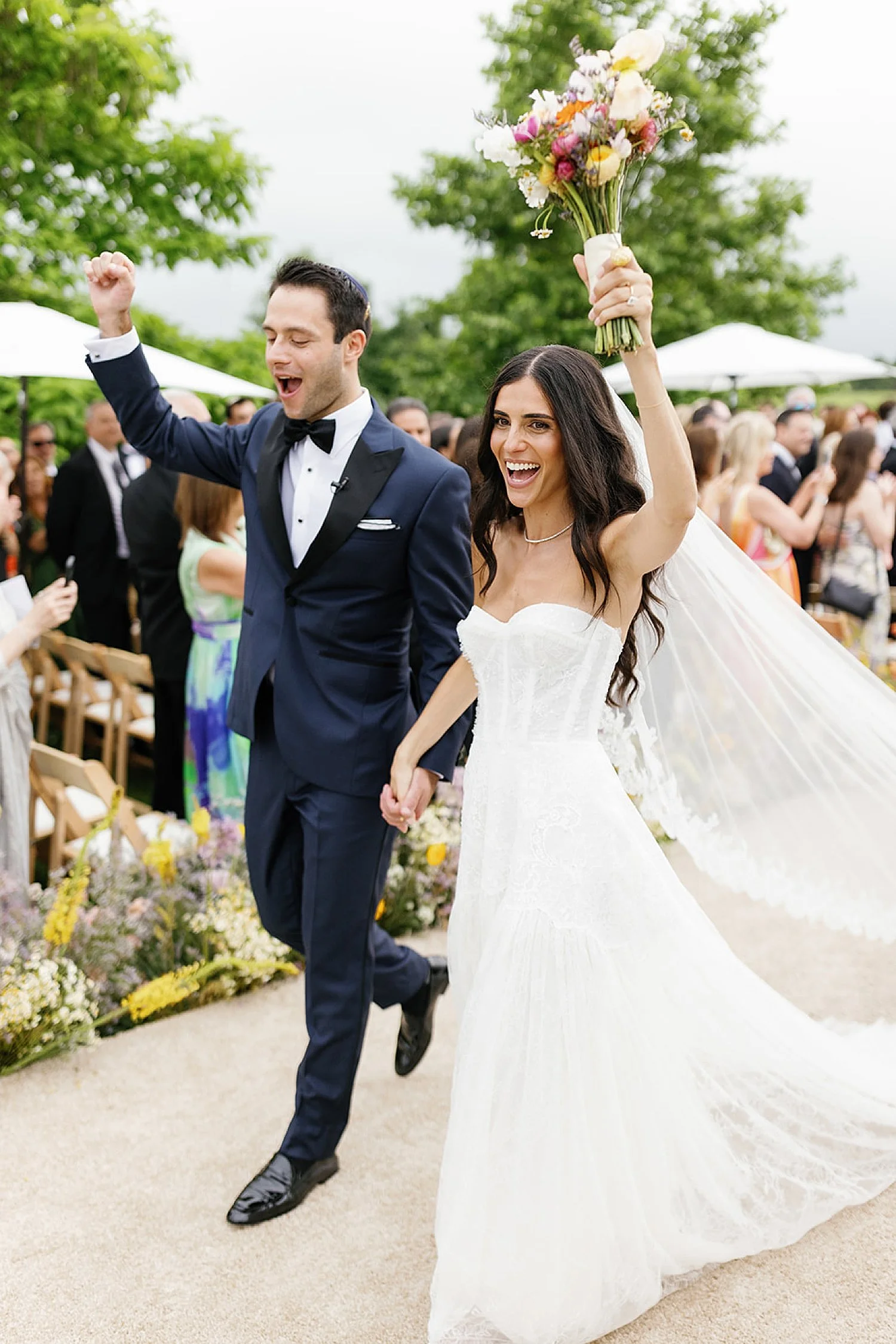  newlyweds exit wedding ceremony  