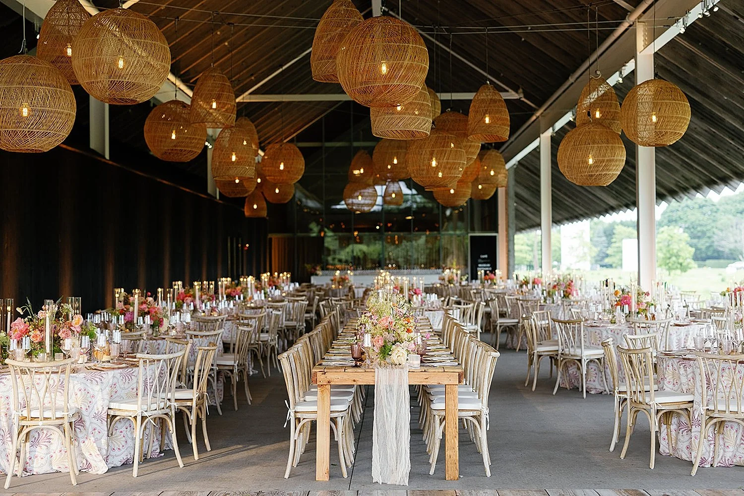 Elevated wedding reception design at  summer wedding in the Hamptons at Parrish Art Museum  