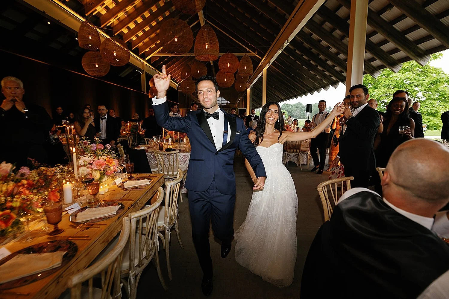  bride and groom enter reception  