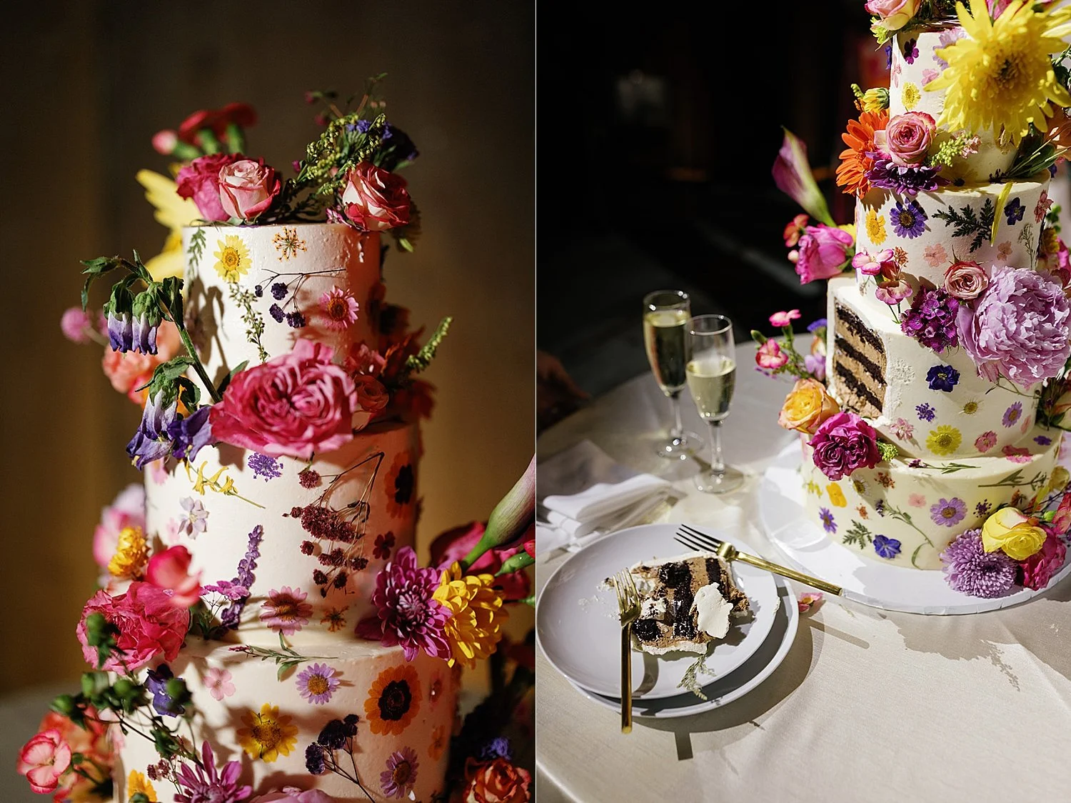  colorful summer wedding cake from Parrish Art Museum wedding 