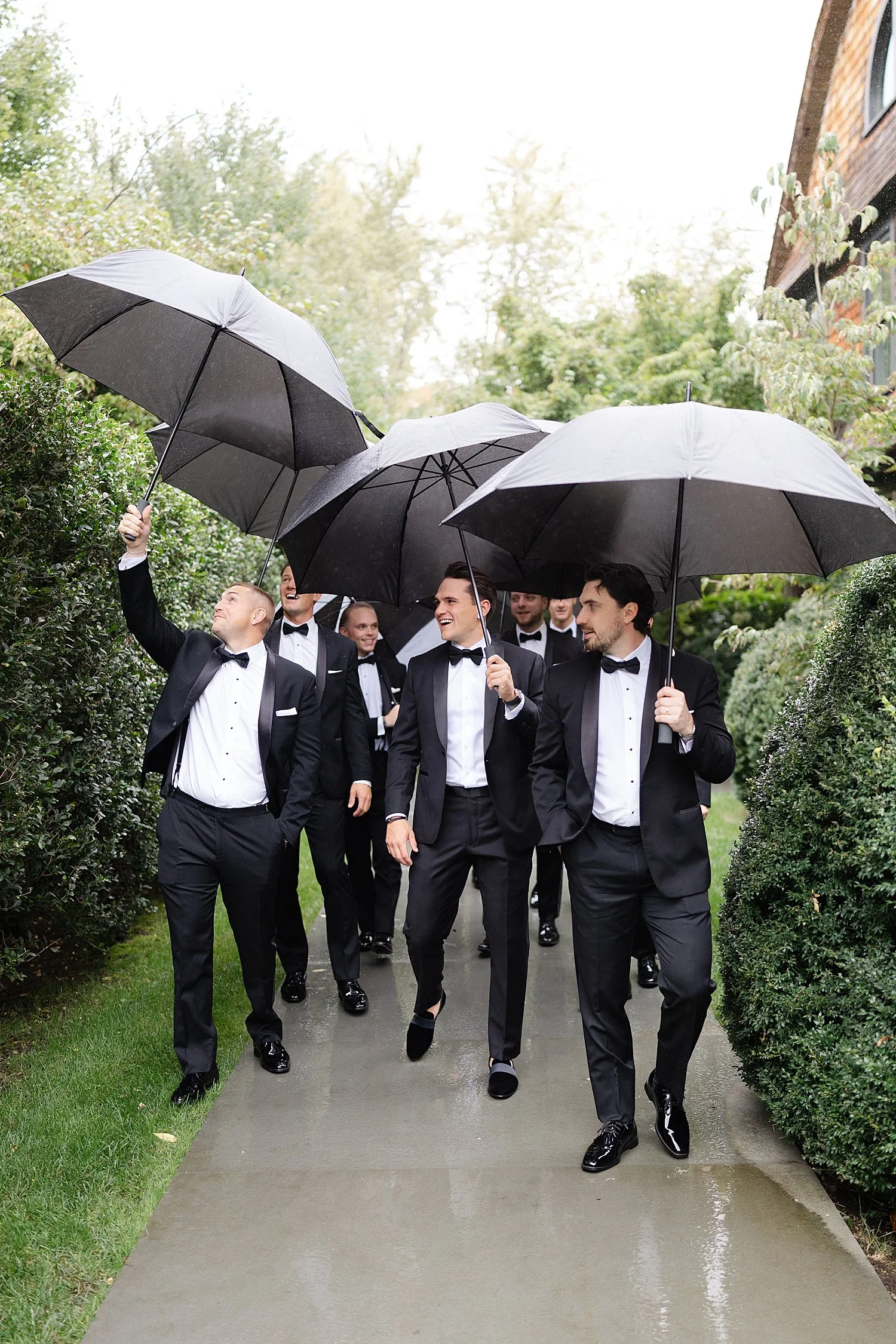 groom with groomsmen from Rainy Hudson Valley Luxury Wedding at Valley Rock Inn 