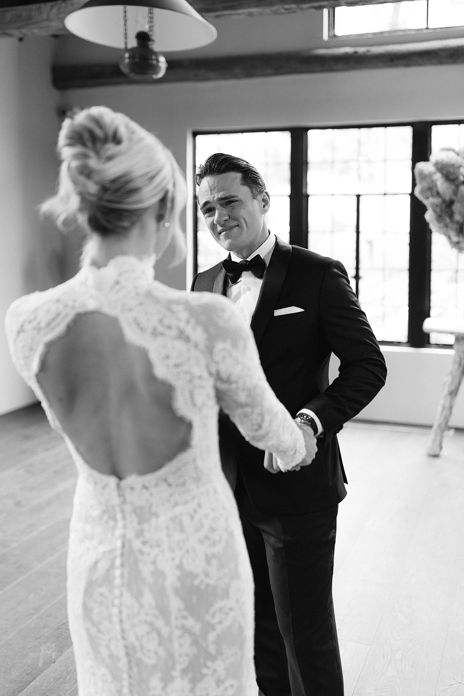  candid and intimate portraits from emotional first look between bride and groom  